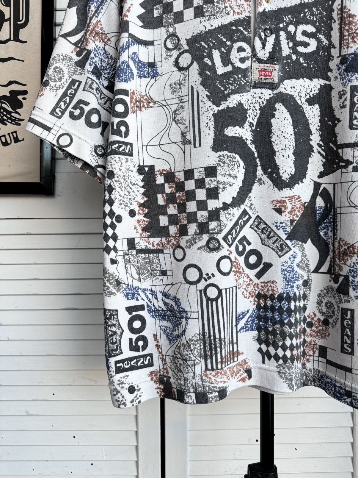 Levi's Vintage Clothing Vintage 90’s Levi’s 501 All Over Print Button Up Shirt USA Size US M / EU 48-50 / 2 - 3 Thumbnail