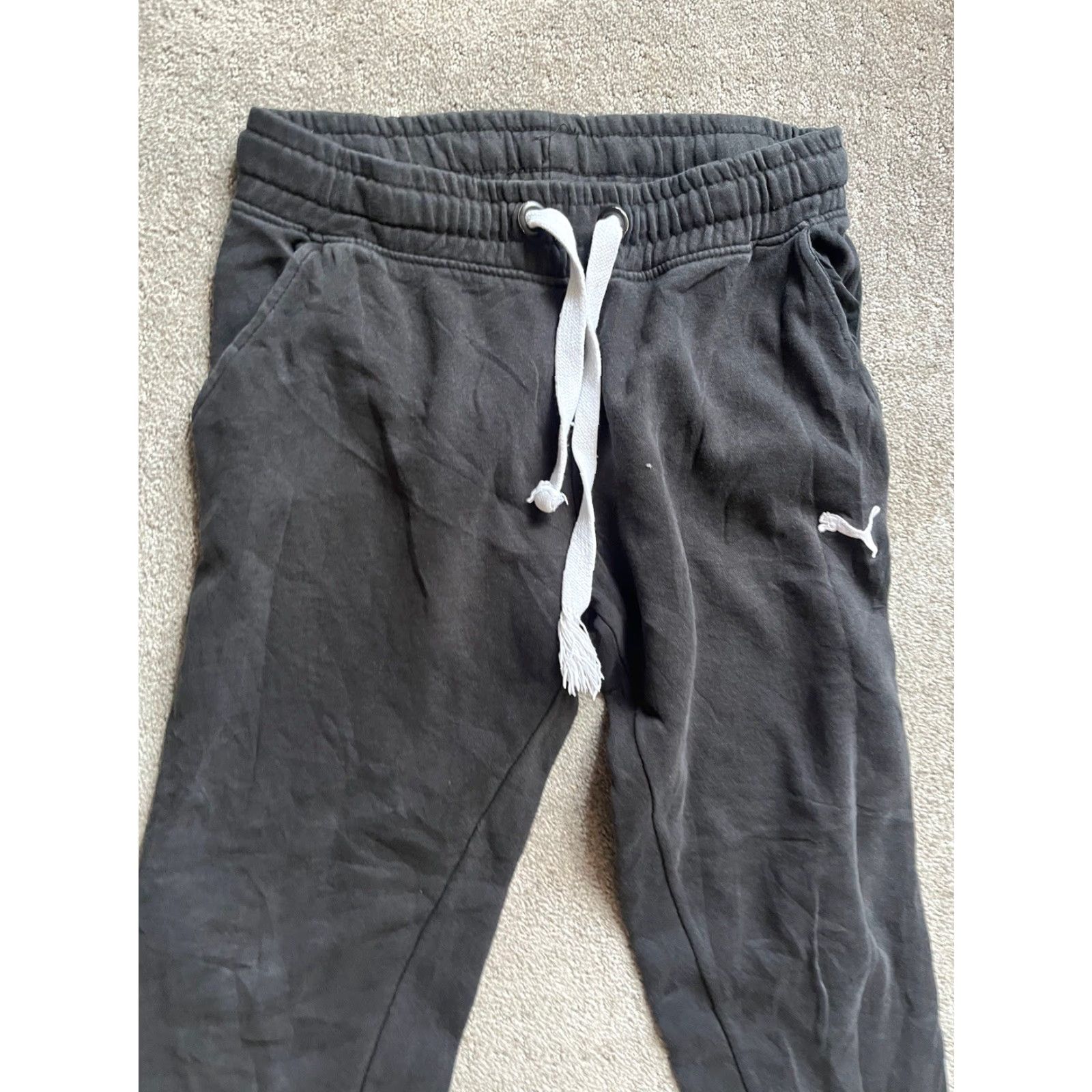 Puma Puma Sweatpants Mens Small Black Straight Leg Pockets Drawstring Jogger Size US 29 - 4 Thumbnail