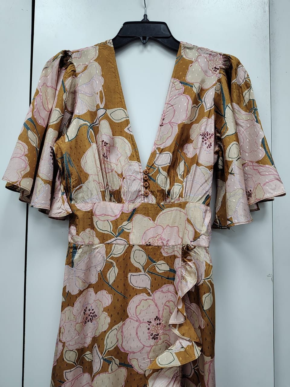 Other By Timo Puff Sleeve Wrap Midi Dress Size S / US 4 / IT 40 - 4 Thumbnail