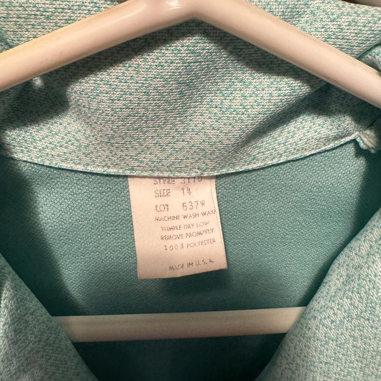 Designer Vintage 1970s Mint Green Polyester Two-Piece Suit set Size 36" / US 14 / IT 50 - 7 Thumbnail