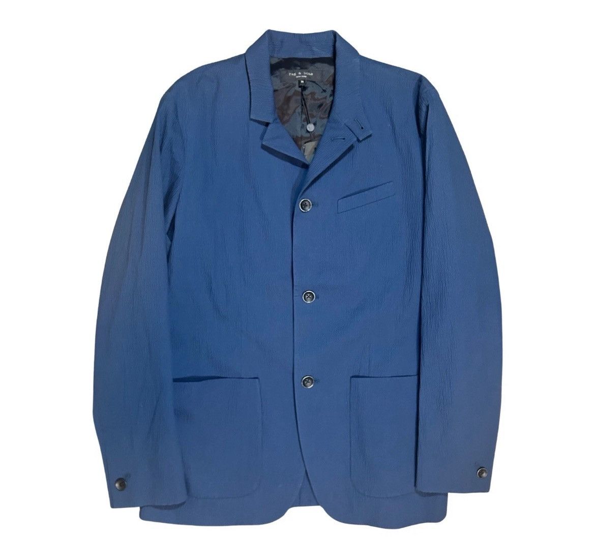 Rag & Bone Rag & Bone Navy Blue Linden Seersucker Blazer Sport Coat 38R Size 38R - 1 Thumbnail