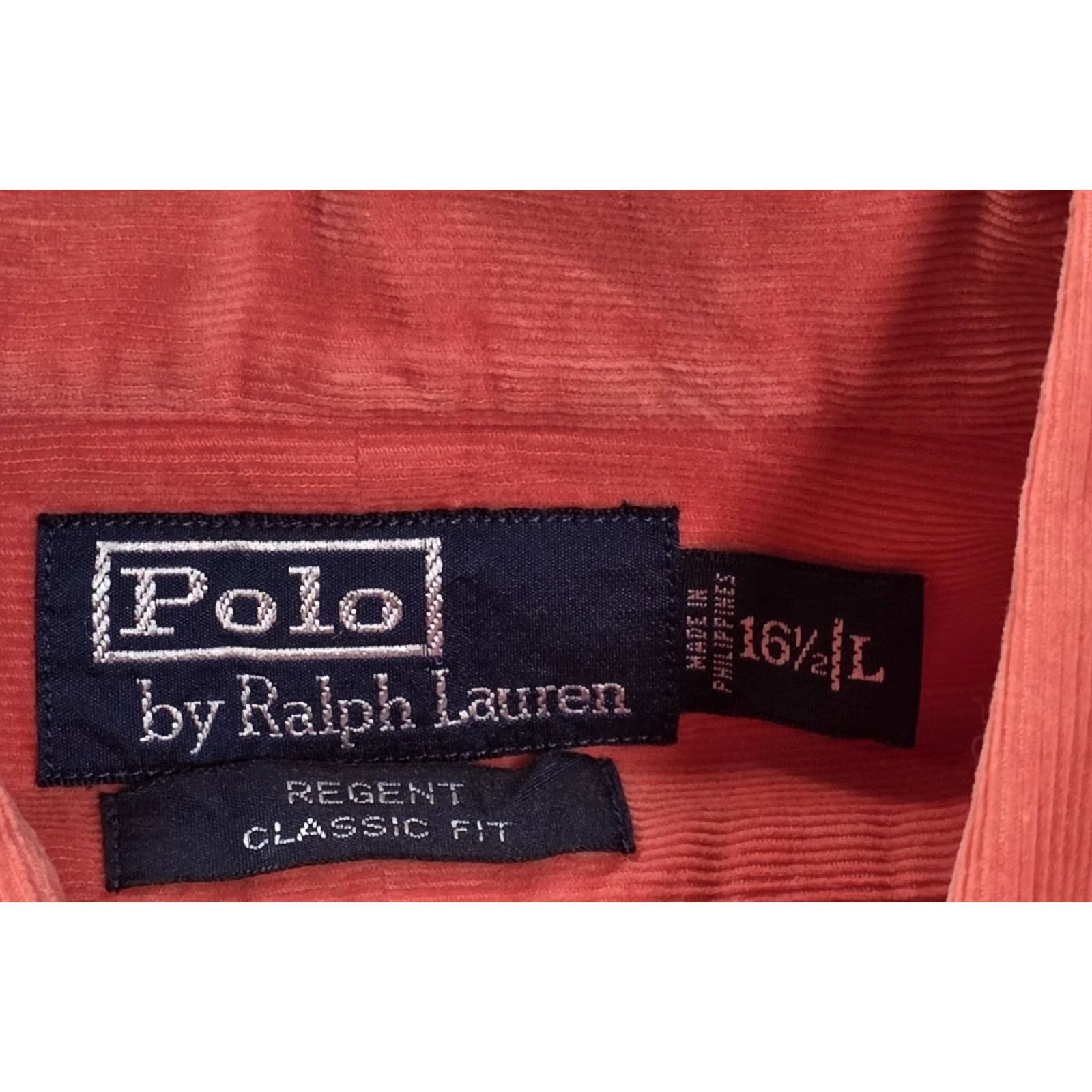 Polo Ralph Lauren VTG Polo Ralph Lauren Shirt Mens L 16.5 Peach Corduroy Regent Button Up Classic Shirt Size US L / EU 52-54 / 3 - 7 Thumbnail