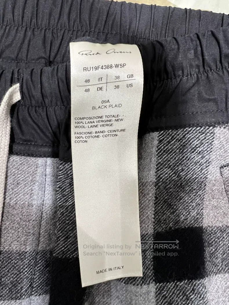 Rick Owens Rick Owens FW19 Wool Flannel Plaid Pants Size US 38 / EU 54 - 7 Thumbnail