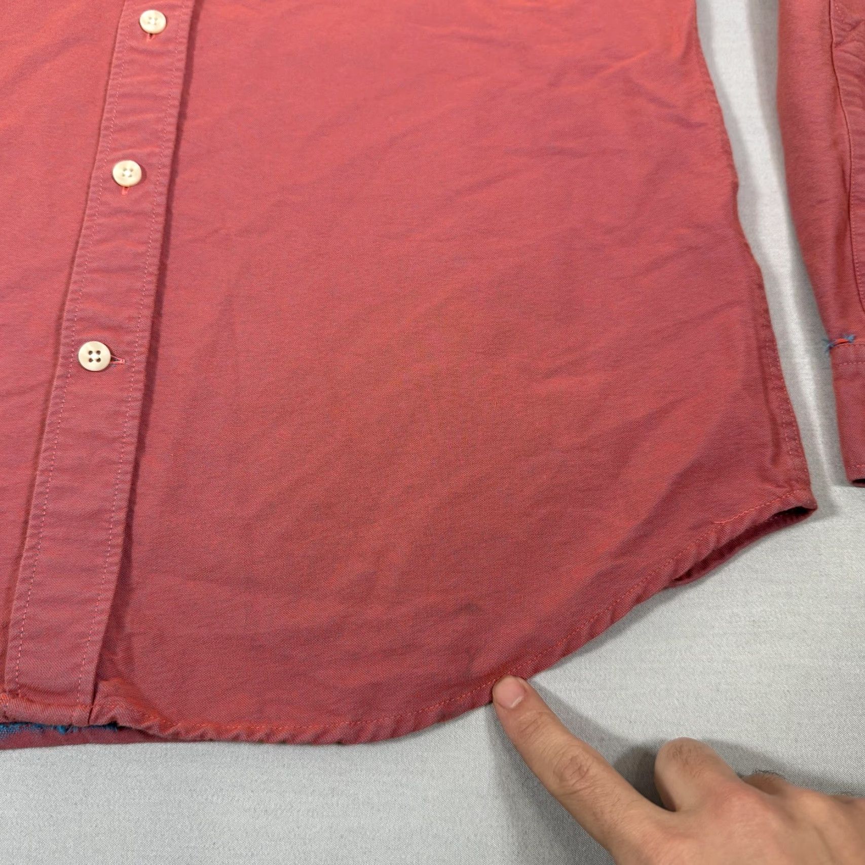 Outlier Outlier Shirt Mens M Red Chambray Long Sleeve Button-Up Slim Casual Shirt Size US M / EU 48-50 / 2 - 4 Thumbnail