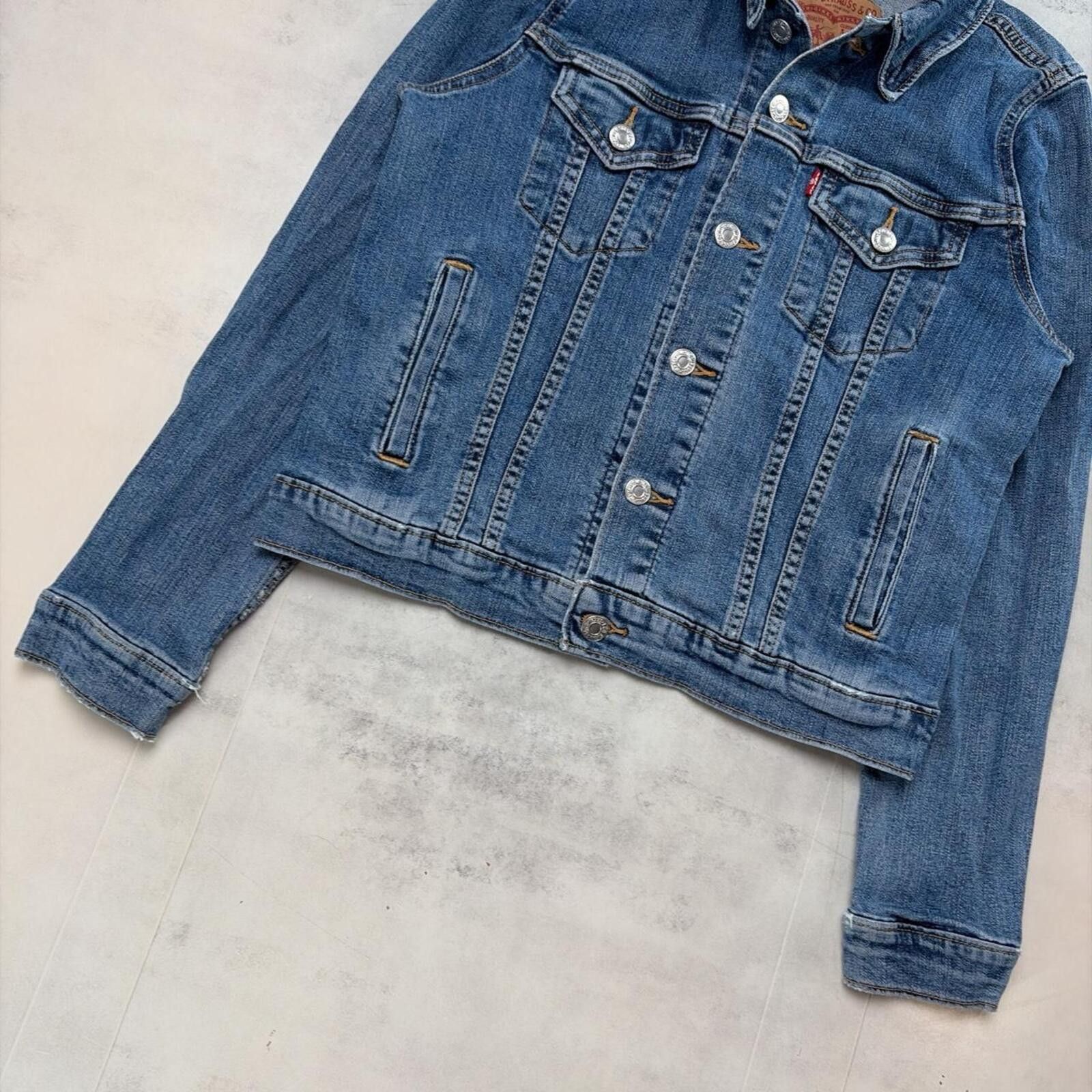Levi's Y2K Blue Levi’s Grunge Trucker Denim Jacket Size S / US 4 / IT 40 - 3 Thumbnail