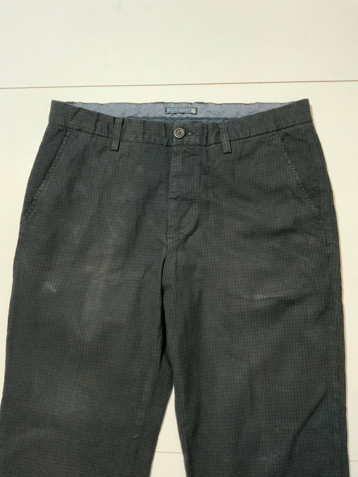 Mason's $350 Em’s Of Mason’s Italy Grid Plaid Chino Straight Pants Size US 36 / EU 52 - 4 Thumbnail