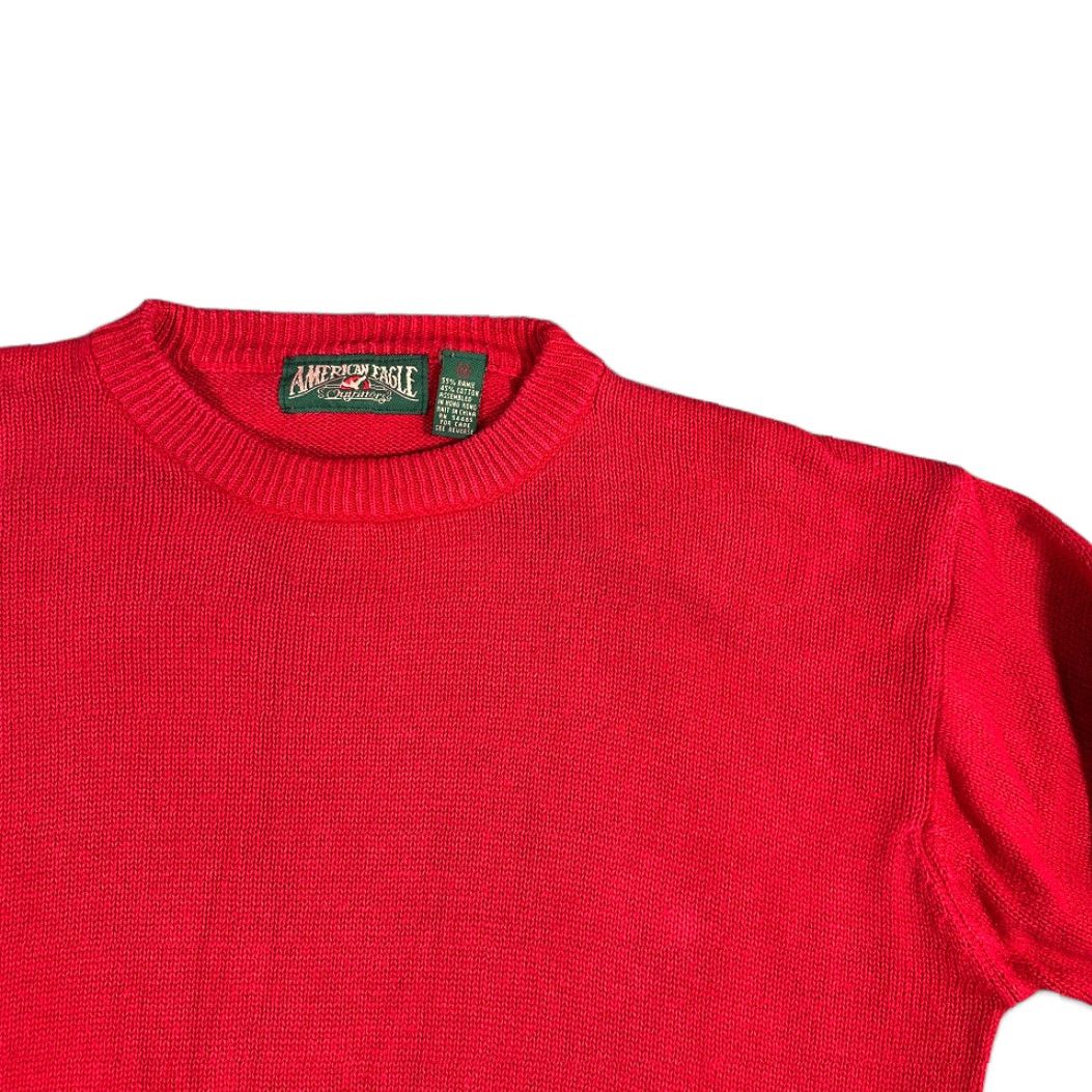 American Eagle Outfitters VINTAGE American Eagle Outfitters Shirt Mens Medium Red Cotton Blend Knit 90s Pullover Crew Neck Long Sleeve Size US M / EU 48-50 / 2 - 2 Thumbnail