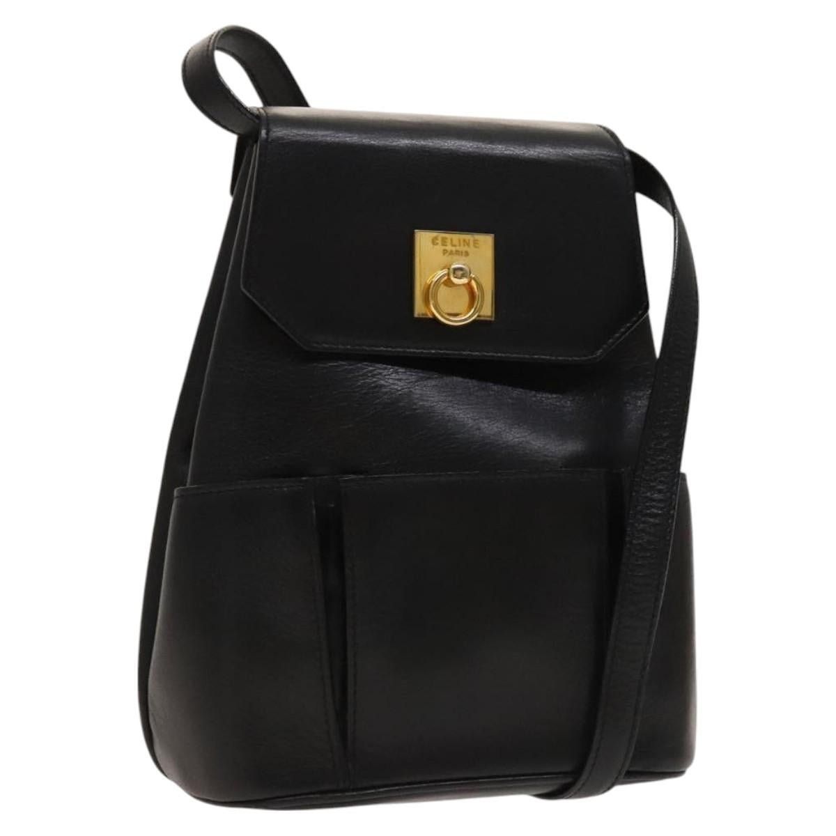 Celine CELINE Shoulder Bag Leather Black Gold Size ONE SIZE - 1 Thumbnail