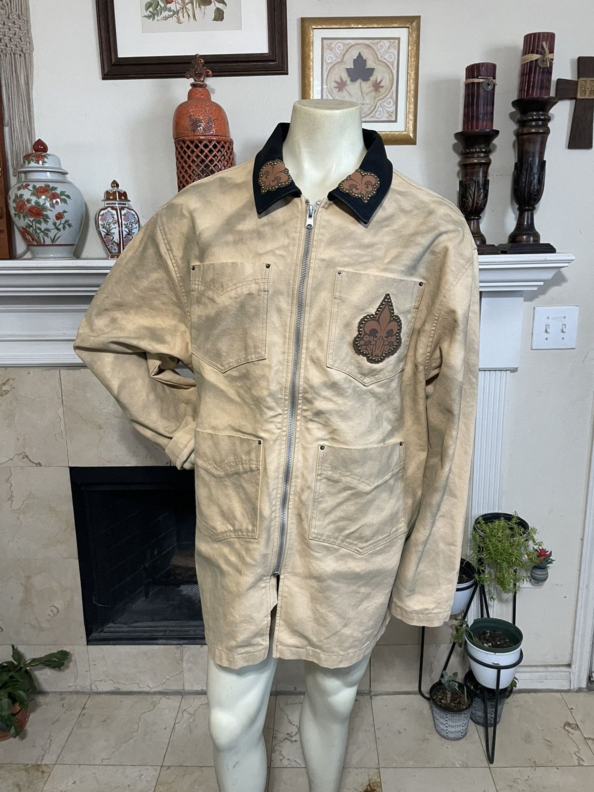 Other DaperDashery Fleur De Lis Denim Workwear jacket Size US XXL / EU 58 / 5 - 1 Thumbnail