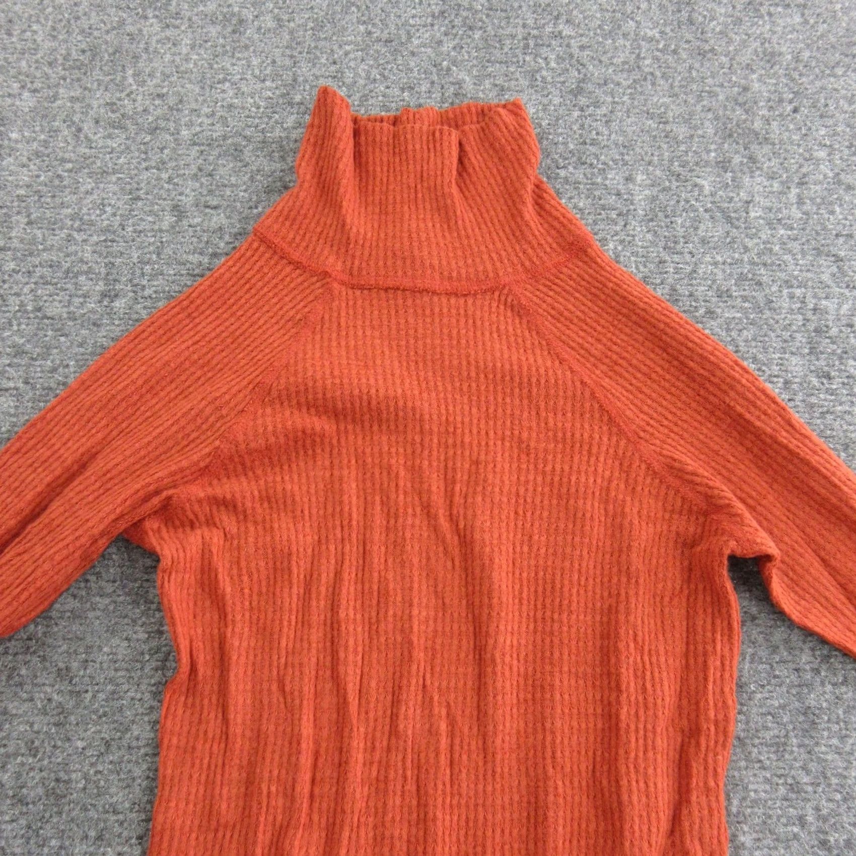 Free People Free People Bodysuit Womens Small Orange Ribbed Turtleneck Long Sleeve Stretch Size S / US 4 / IT 40 - 3 Thumbnail
