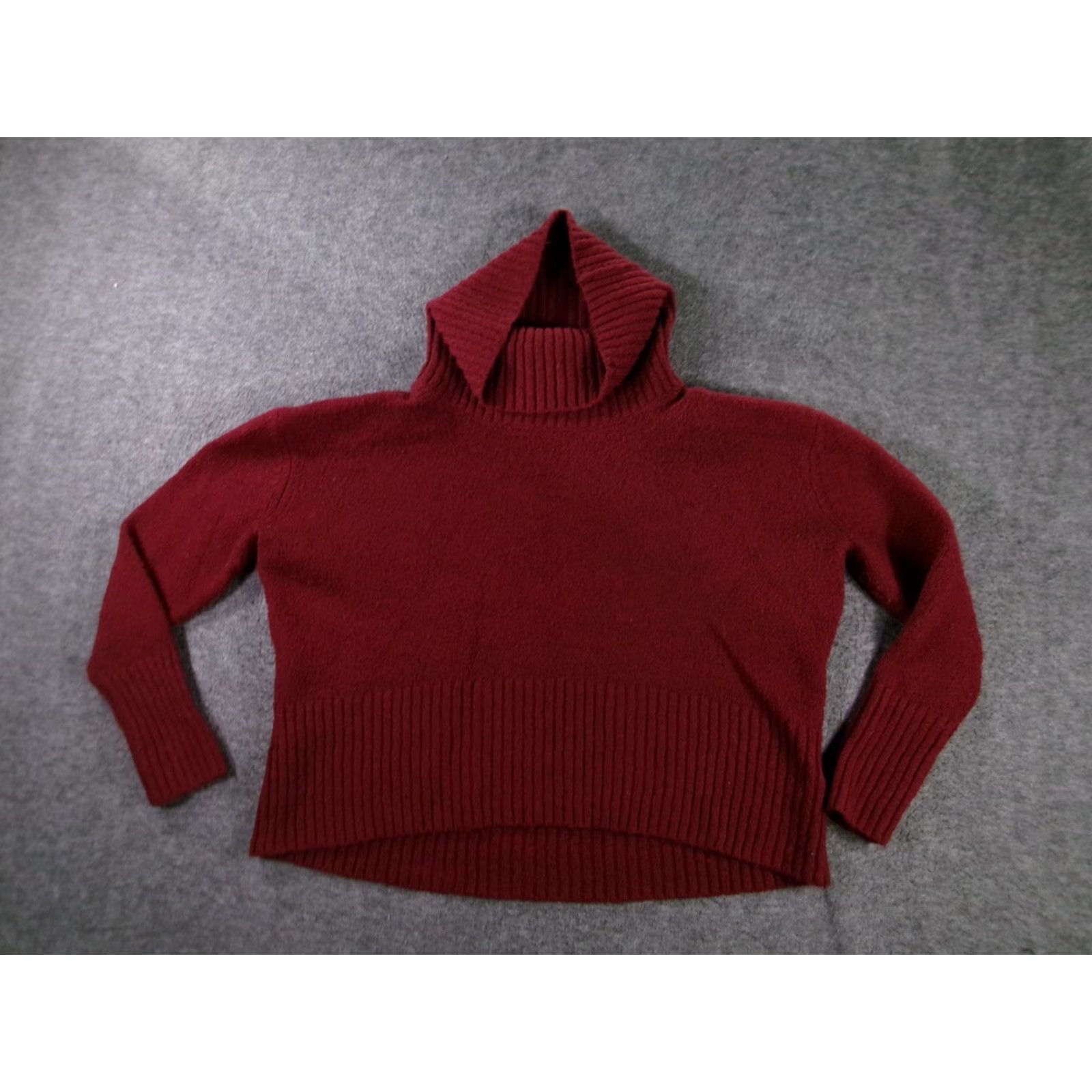 Rachel Zoe Rachel Zoe Sweater Womens L Hooded Turtleneck Ribbed Hem Relaxed Burgundy Cozy Size L / US 10 / IT 46 - 2 Thumbnail