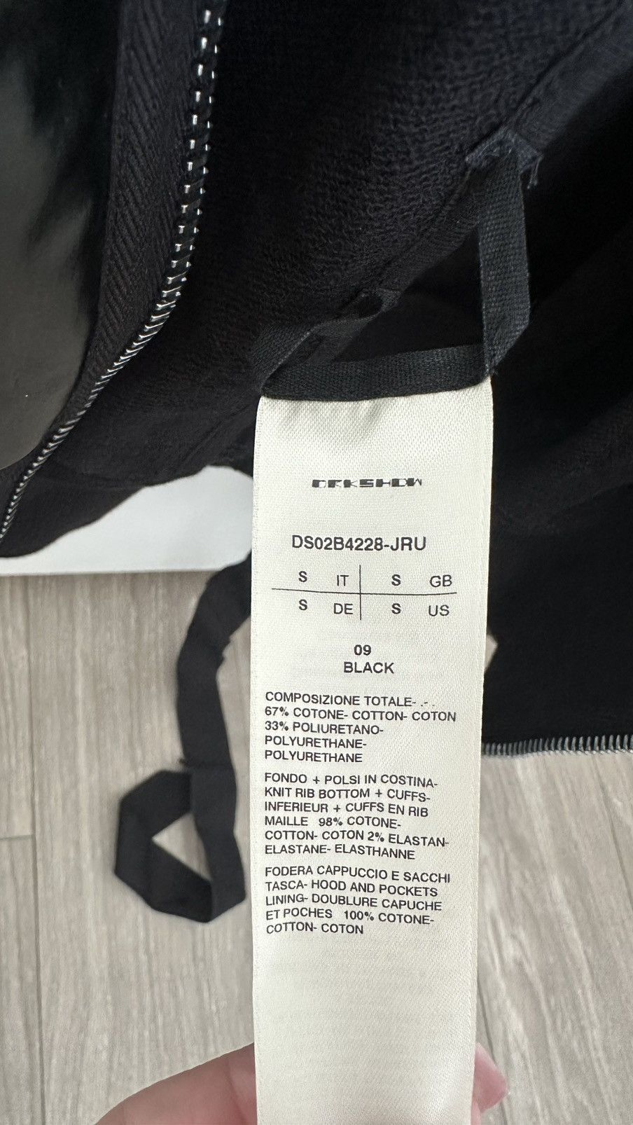 Rick Owens Drkshdw Rick owens DRKSHDW black coated hoodie Size S / US 4 / IT 40 - 9 Thumbnail