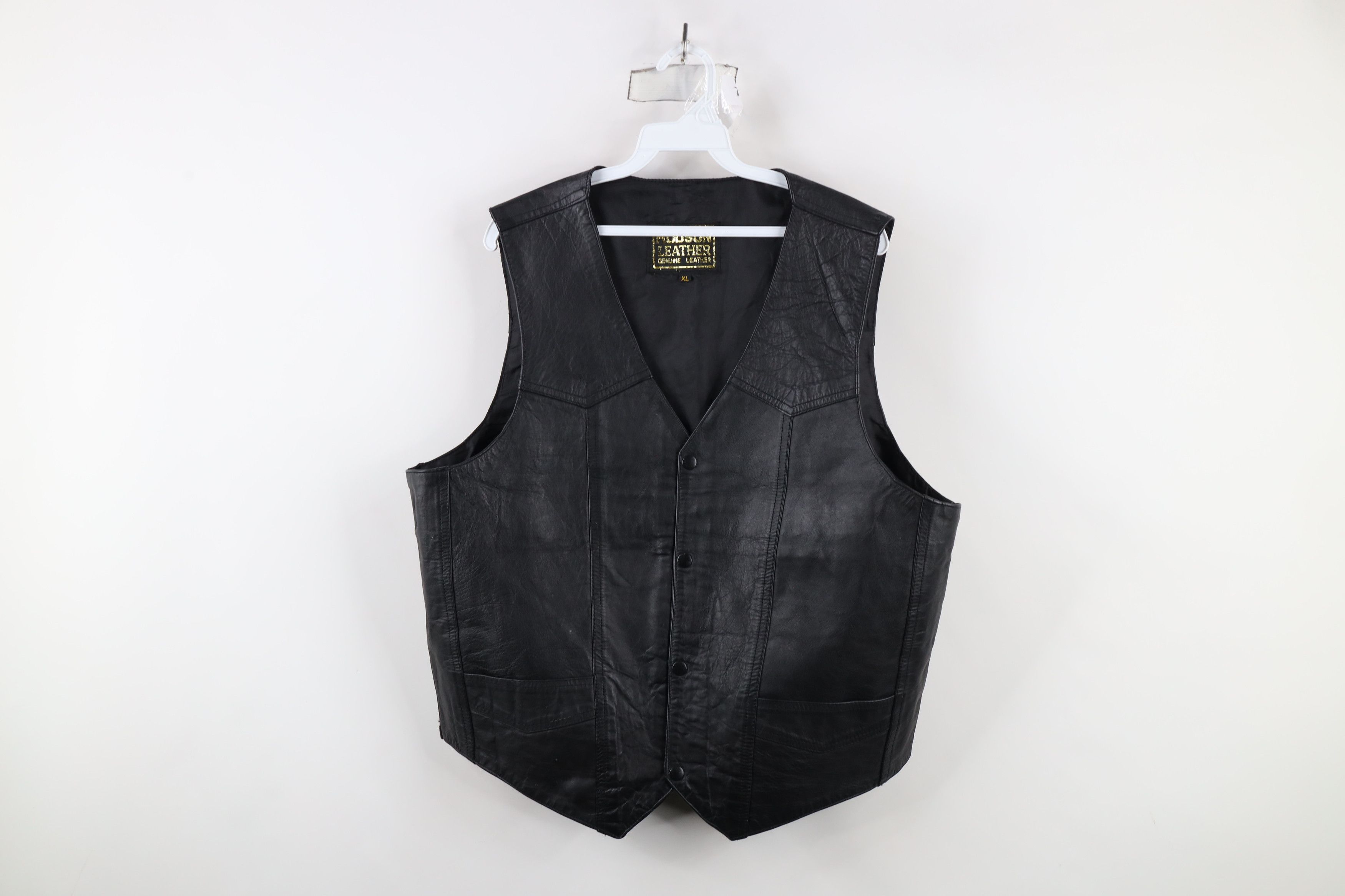 Vintage Vintage 90s Streetwear Leather Motorcycle Riding Vest Jacket Size US XL / EU 56 / 4 - 1 Thumbnail