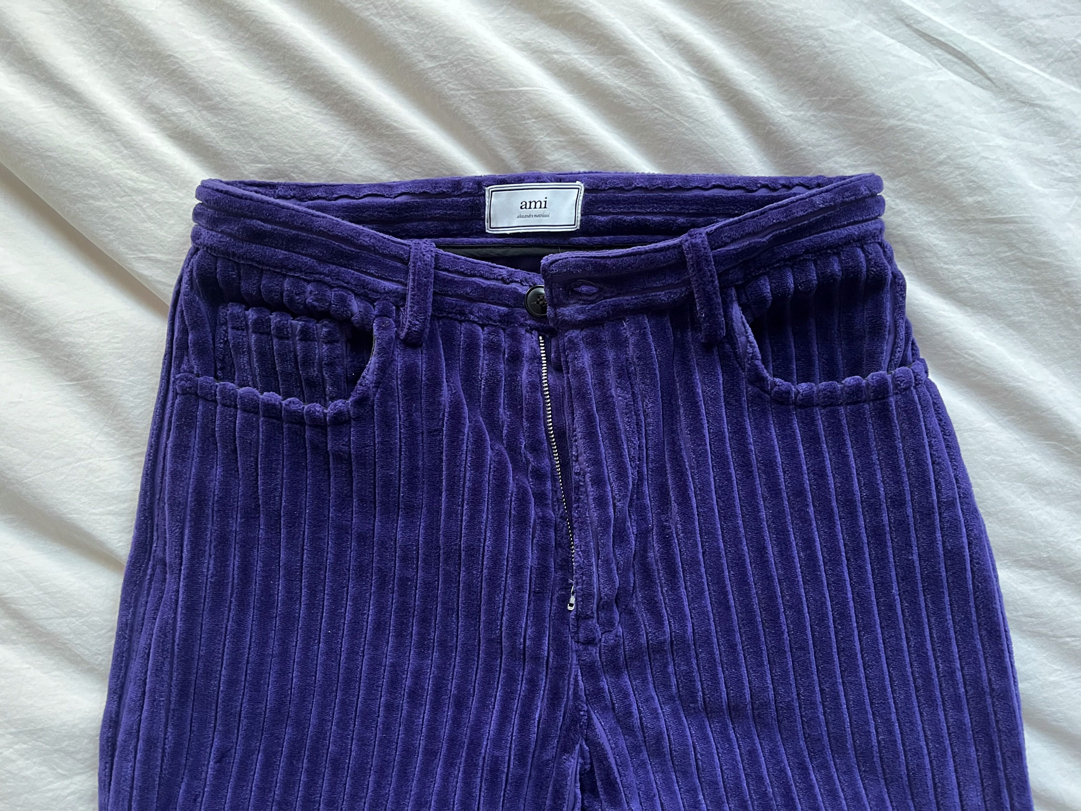 AMI Purple Corduroy Trousers Size US 28 / EU 44 - 6 Thumbnail
