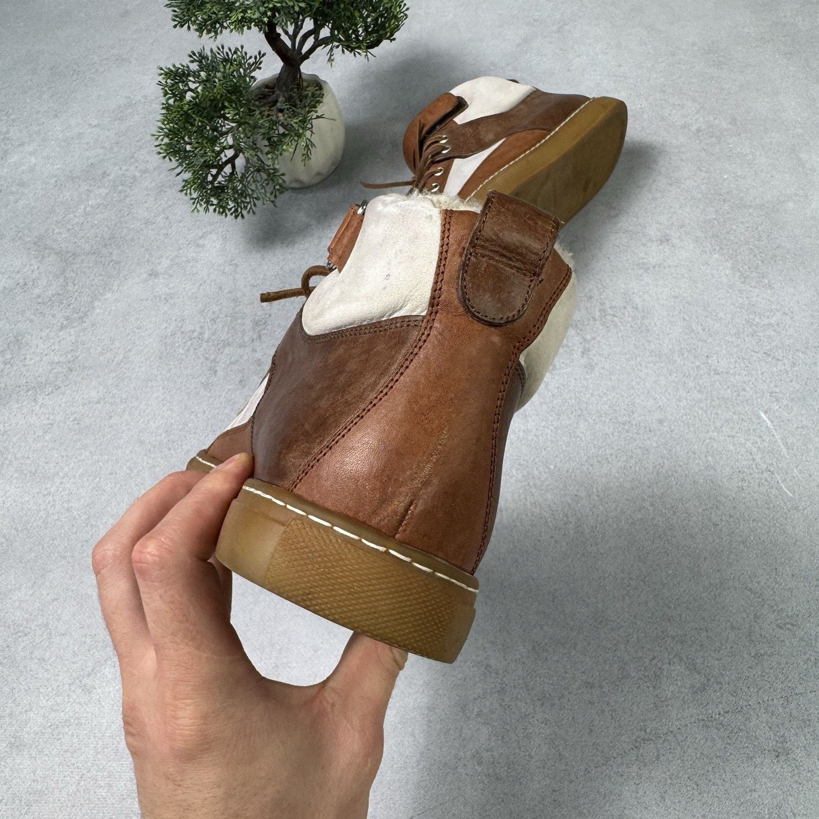 Dsquared2 Dsquared2 Men High Sneakers With Fur Brown Size EU 41 US 8 Size US 8 / EU 41 - 16 Thumbnail