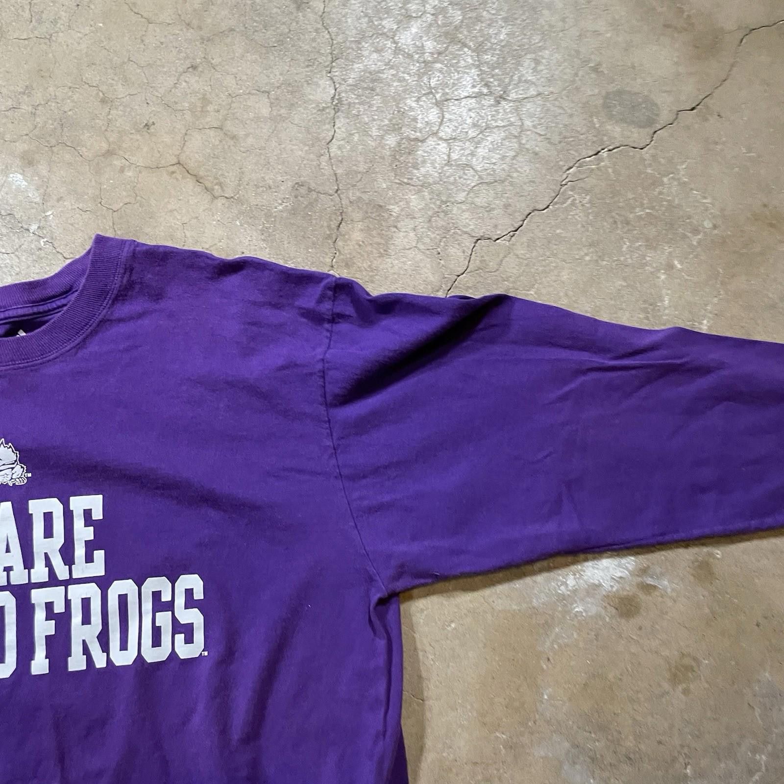 Adidas TCU Horned Frogs Long Sleeve Purple Shirt Adidas Large Size ONE SIZE - 3 Thumbnail