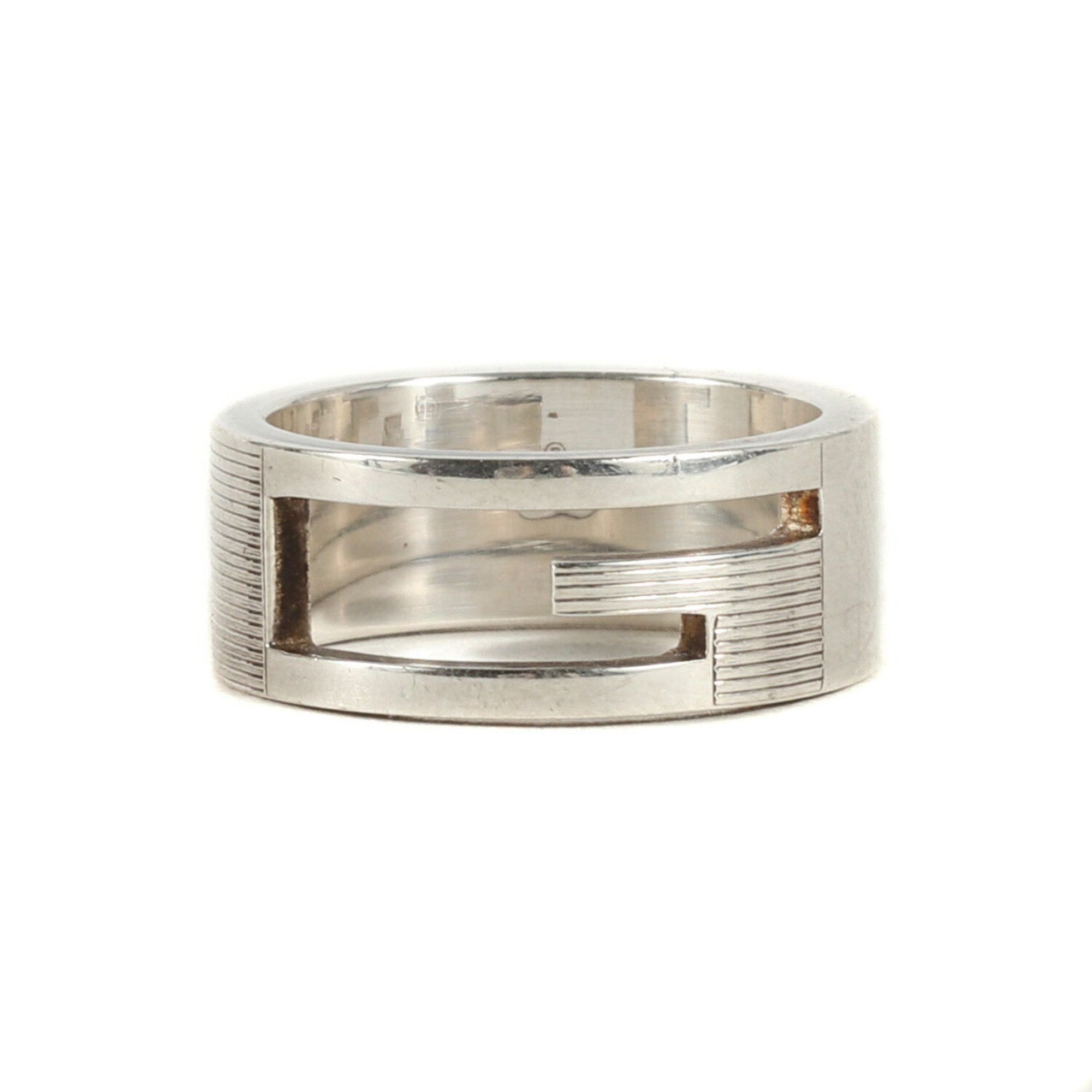 image of Gucci Size:11 Cutout G Ring / Silver 925 Men's