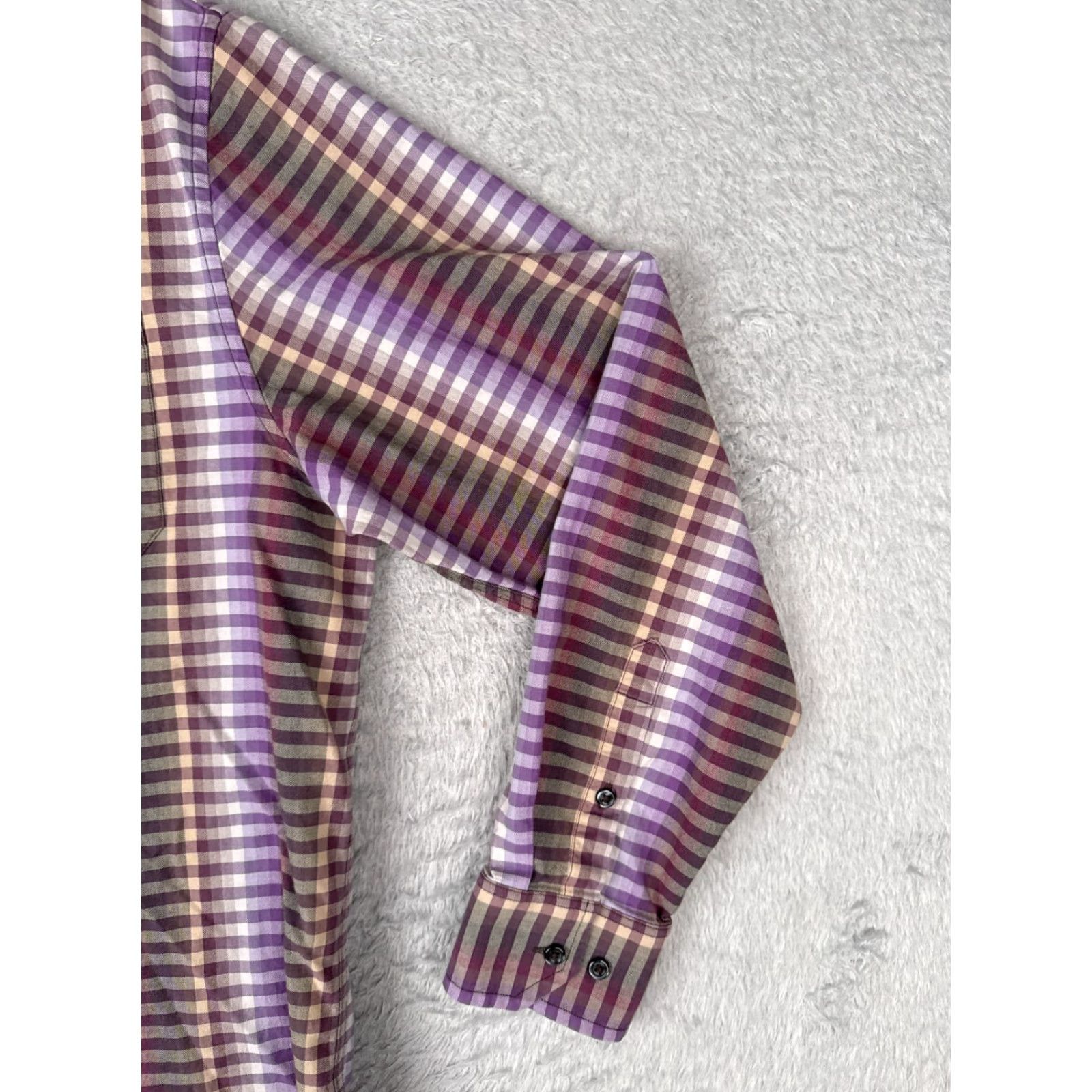 Tommy Bahama Tommy Bahama Shirt Men Large Purple Stripe Long Sleeve Cotton Blend Button Up Size US L / EU 52-54 / 3 - 2 Thumbnail