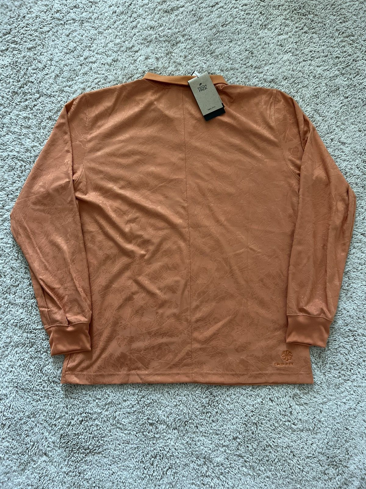 Nike Nike Tech Pack Jaquard L/S Orange Collared Shirt Size US M / EU 48-50 / 2 - 3 Thumbnail