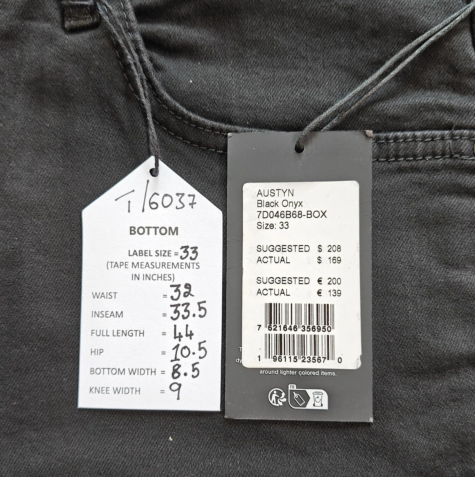 7 For All Mankind 7 For All ManKind Austyn Black Onyx Jeans T / 6037 Size US 33 - 6 Thumbnail
