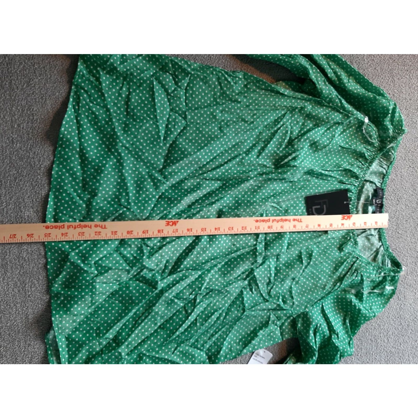FRED Fred David Women Shirt Polka Dot Green White 3/4 Sleeve Stretch Collar L Large Casual Modern Vintage: No (adjusted title) Size L / US 10 / IT 46 - 6 Thumbnail