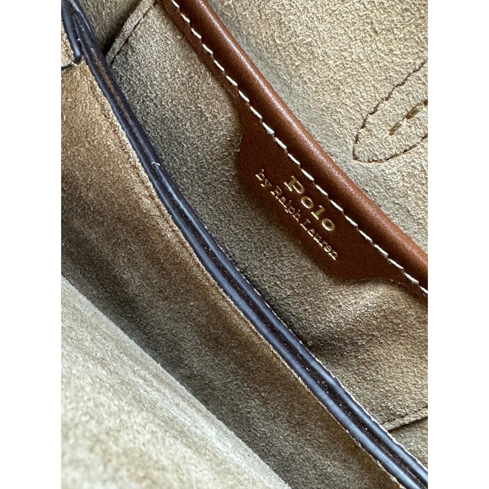 Polo Ralph Lauren Mini Polo ID Ralph Lauren Cinnamon Cuoio Suede Shoulder Bag Size ONE SIZE - 7 Thumbnail