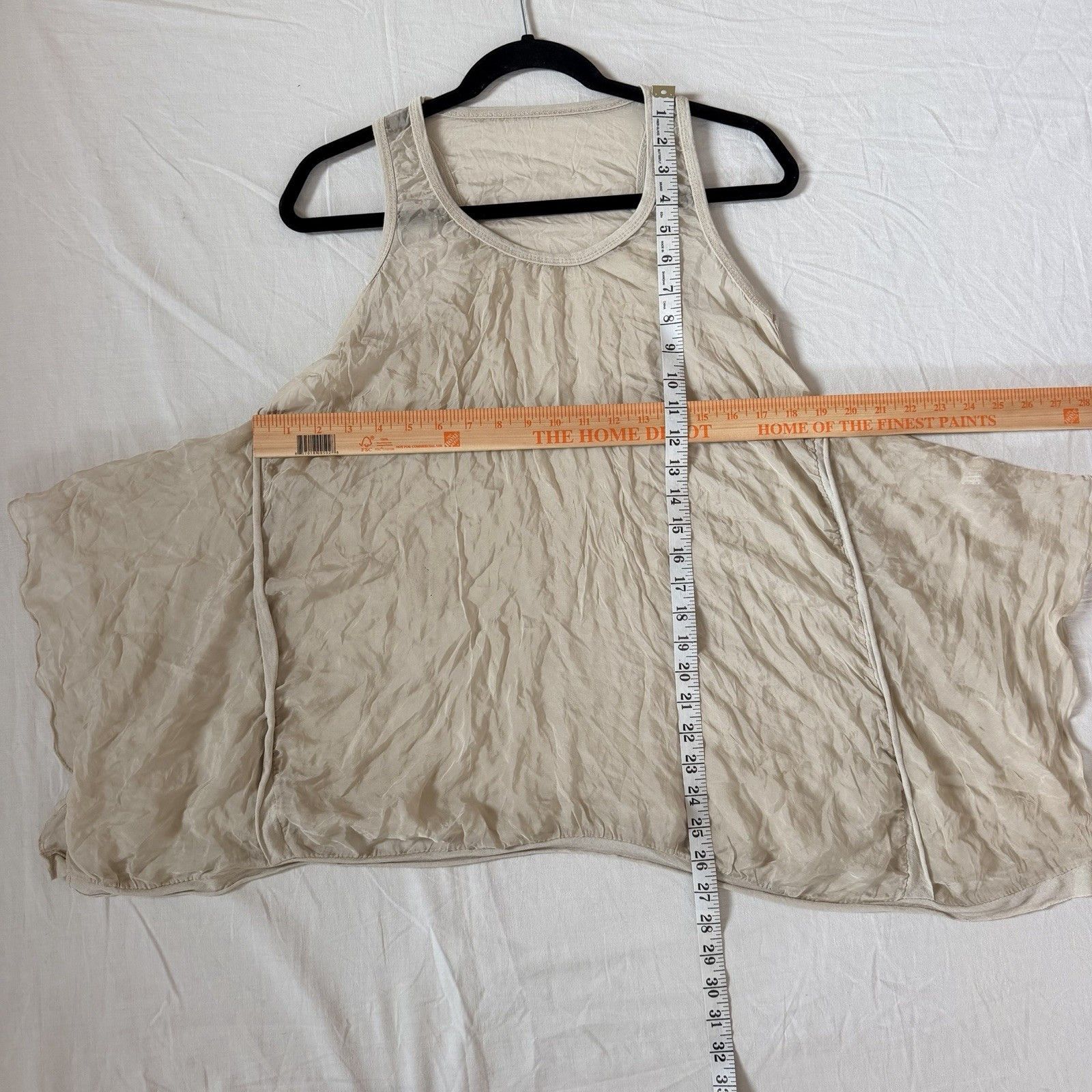 Other Italian Silk Avant Garde Asymmetrical Sheer Tunic Top Beige Size ONE SIZE - 9 Thumbnail