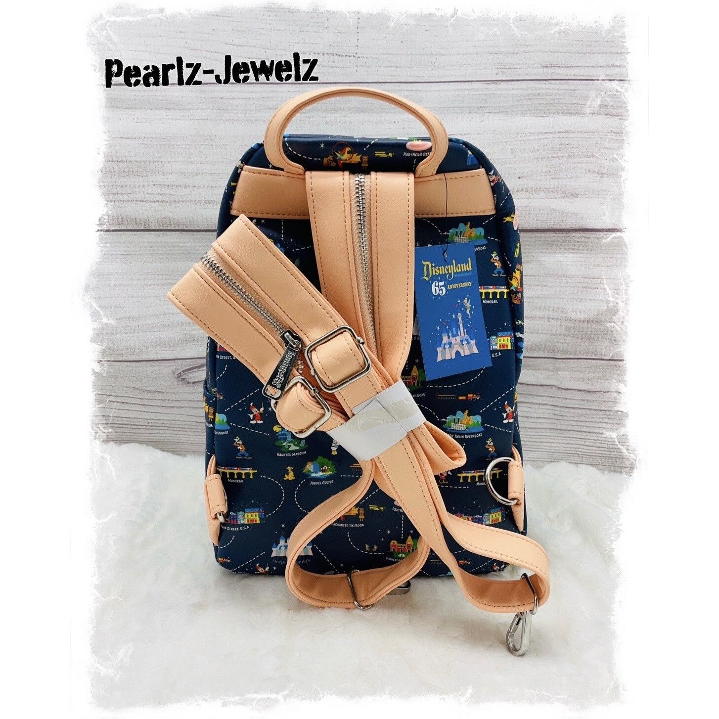 Disney Loungefly Disneyland 65th Anniversary Map Convertible Mini B Size ONE SIZE - 3 Thumbnail