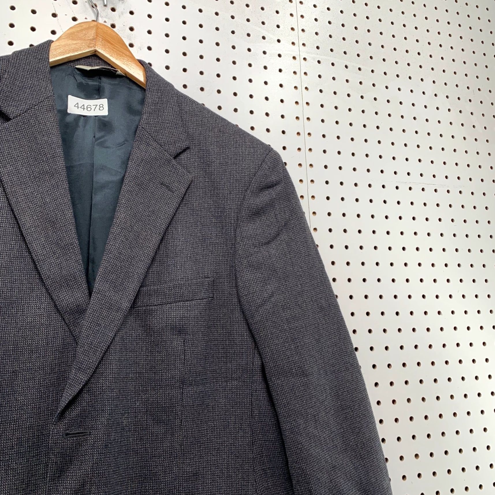 Pronto Uomo Pronto Uomo Tweed Blazer Mens 42 Gray Wool Tweed Flat Front Notch Lapel Single-Breasted - Business Mens Blazer 42 Gray Tweed Wool Pronto Uomo Size 42R - 6 Thumbnail