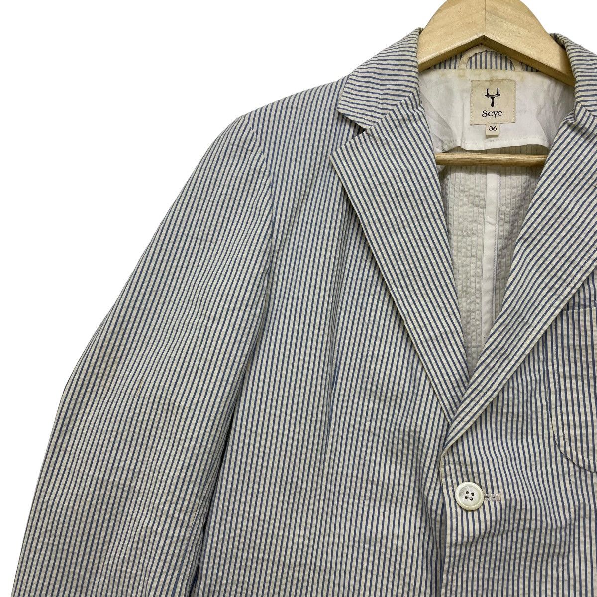 Japanese Brand × MasterPiece × Vintage Japanese Brand Scye Masterpiece Stripe Casual Jacket Size US M / EU 48-50 / 2 - 3 Thumbnail