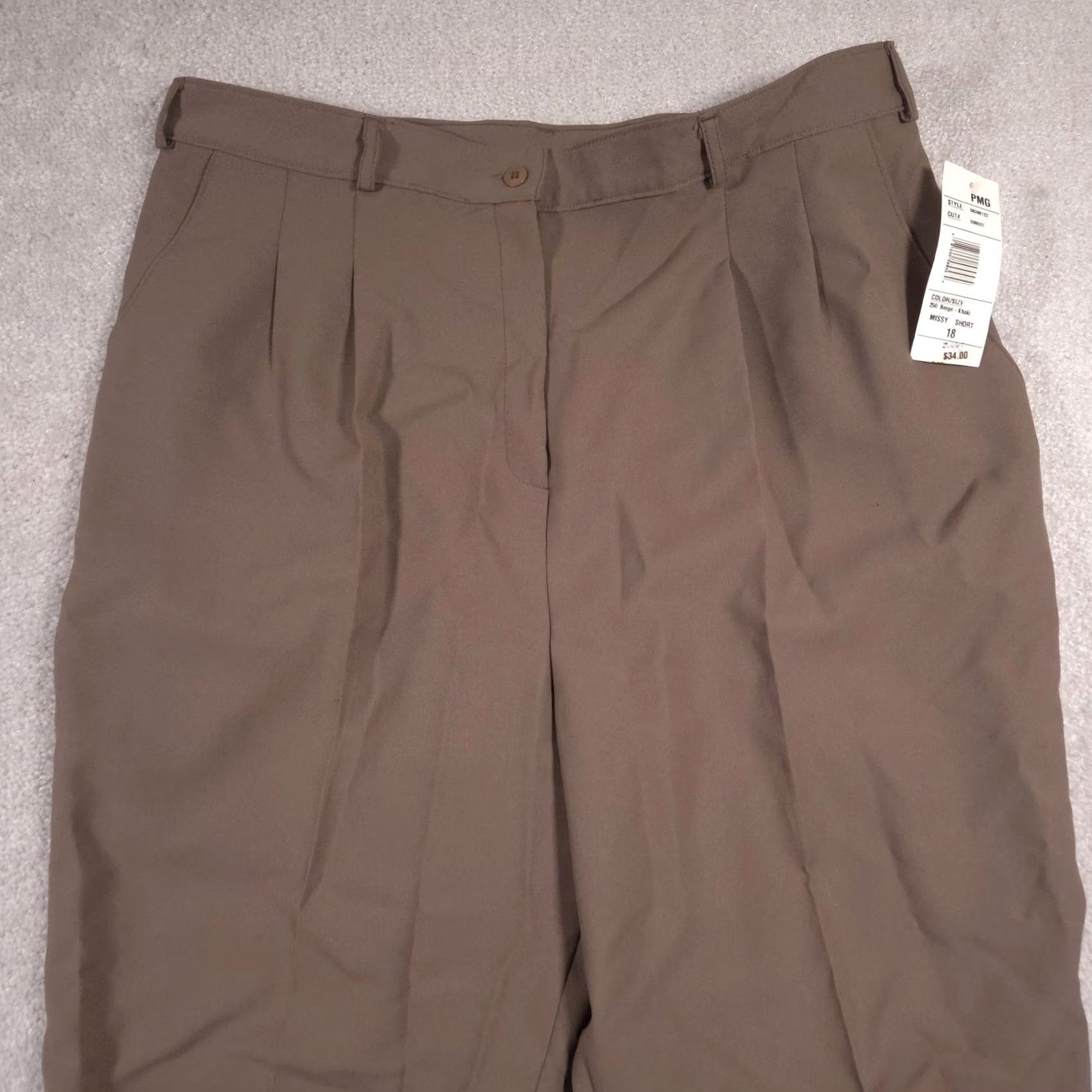 Vintage Studio Works Pants Womens 18 Beige Pleated Tapered Elastic Waist Dress Slacks Size 40" / US 18 - 3 Thumbnail