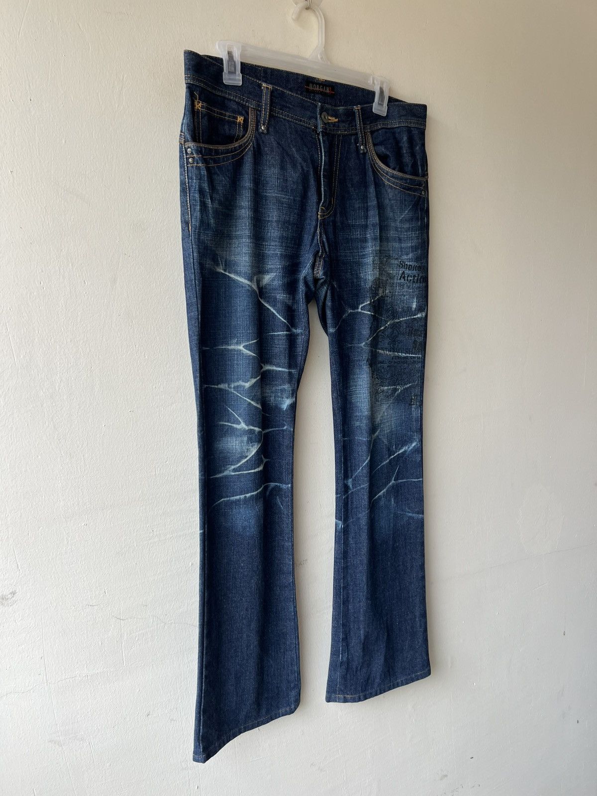Morgan Homme RARE Morgan Homme Japan Distressed Denim Flare Jeans Size US 31 - 18 Thumbnail