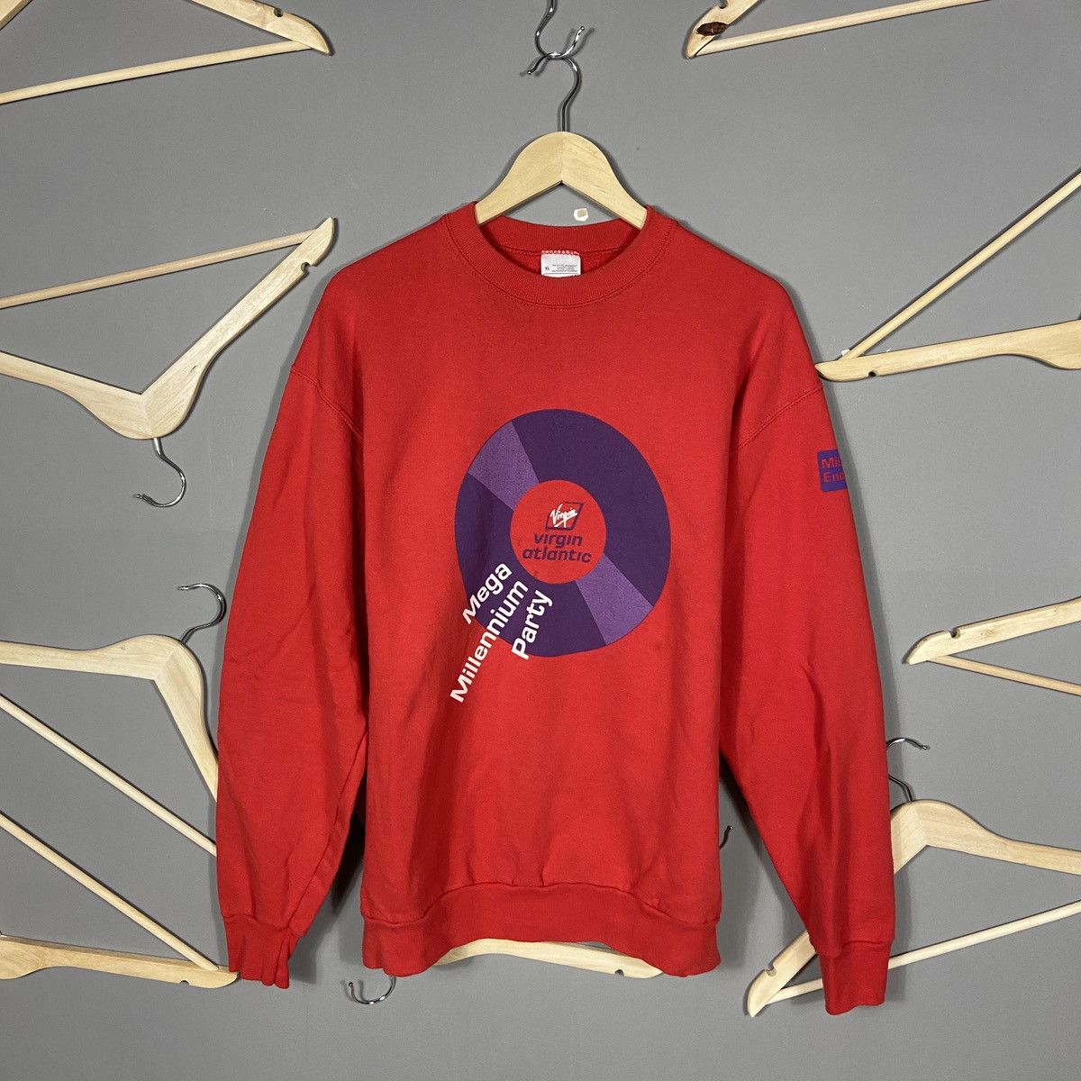 Vintage Vintage Virgin Atlantic Mega Millennium 90s sweatshirt Size US XL / EU 56 / 4 - 1 Thumbnail