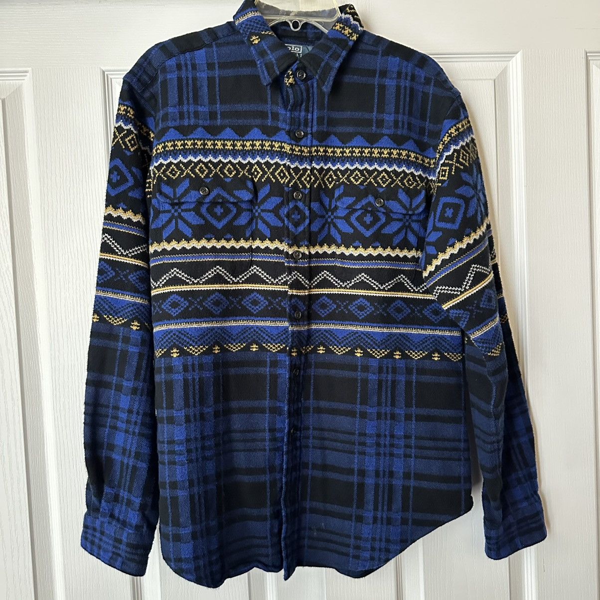 Polo Ralph Lauren × Vintage Polo Ralph Lauren Snowflake Large Flannel Shirt Vintage Size US L / EU 52-54 / 3 - 2 Thumbnail
