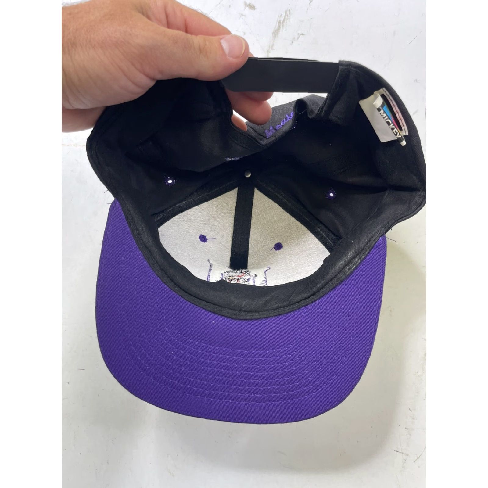Mickey Unlimited VINTAGE Mickey Unlimited Mickey Mouse Snapback Hat Cap Black Purple Men One Size Black Purple Snapback Disney Streetwear Cap Mens Size ONE SIZE - 3 Thumbnail