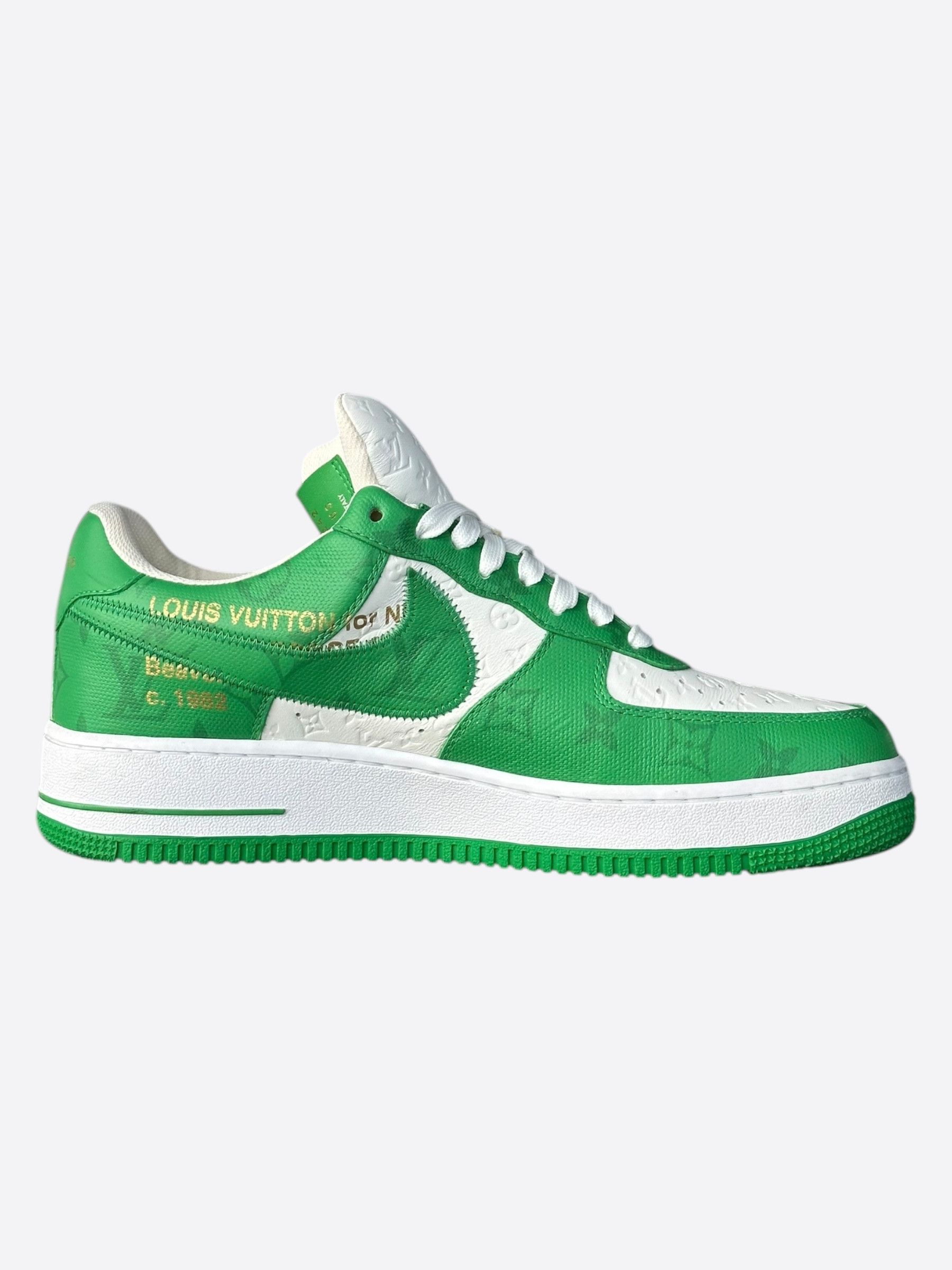 Louis Vuitton × Nike Louis Vuitton Nike Green & White Monogram Air Force 1 Size US 9 / EU 42 - 5 Thumbnail