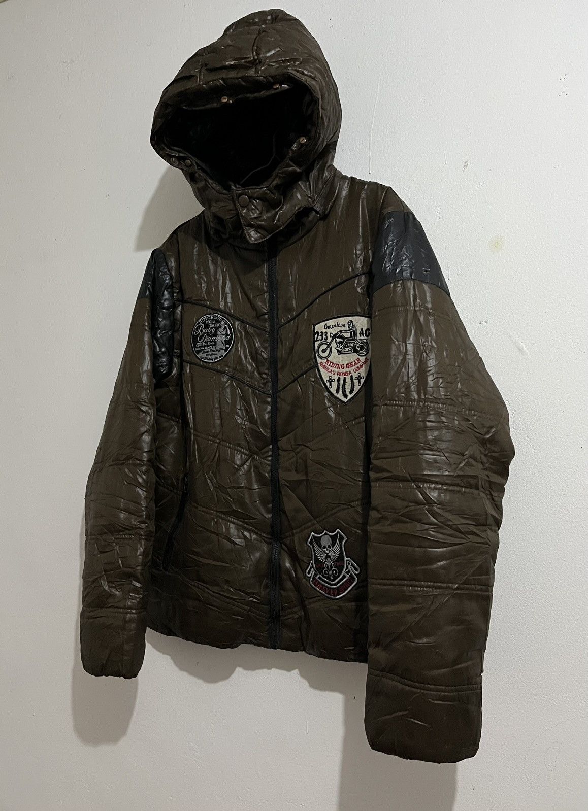 Japanese Brand 2000s Japanese Glonedev Puffer Biker Jacket Size US L / EU 52-54 / 3 - 3 Thumbnail