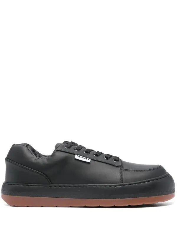 o1mle1025 Unisex Dreamy Leather Shoes in Black
