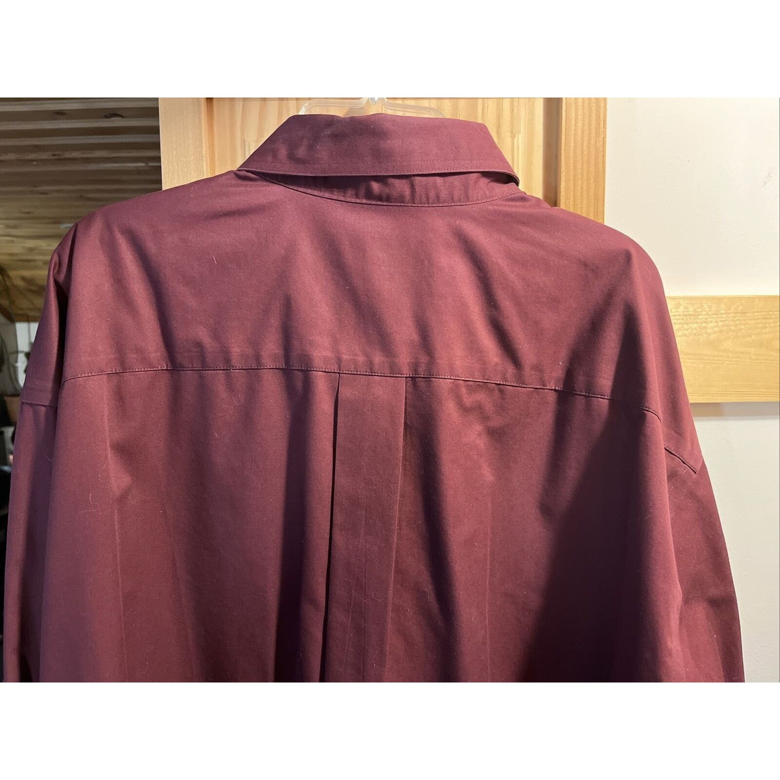 Enro ENRO Men's L Maroon LS Button Up Cotton Non-Iron Twill Shirt Size US L / EU 52-54 / 3 - 7 Thumbnail