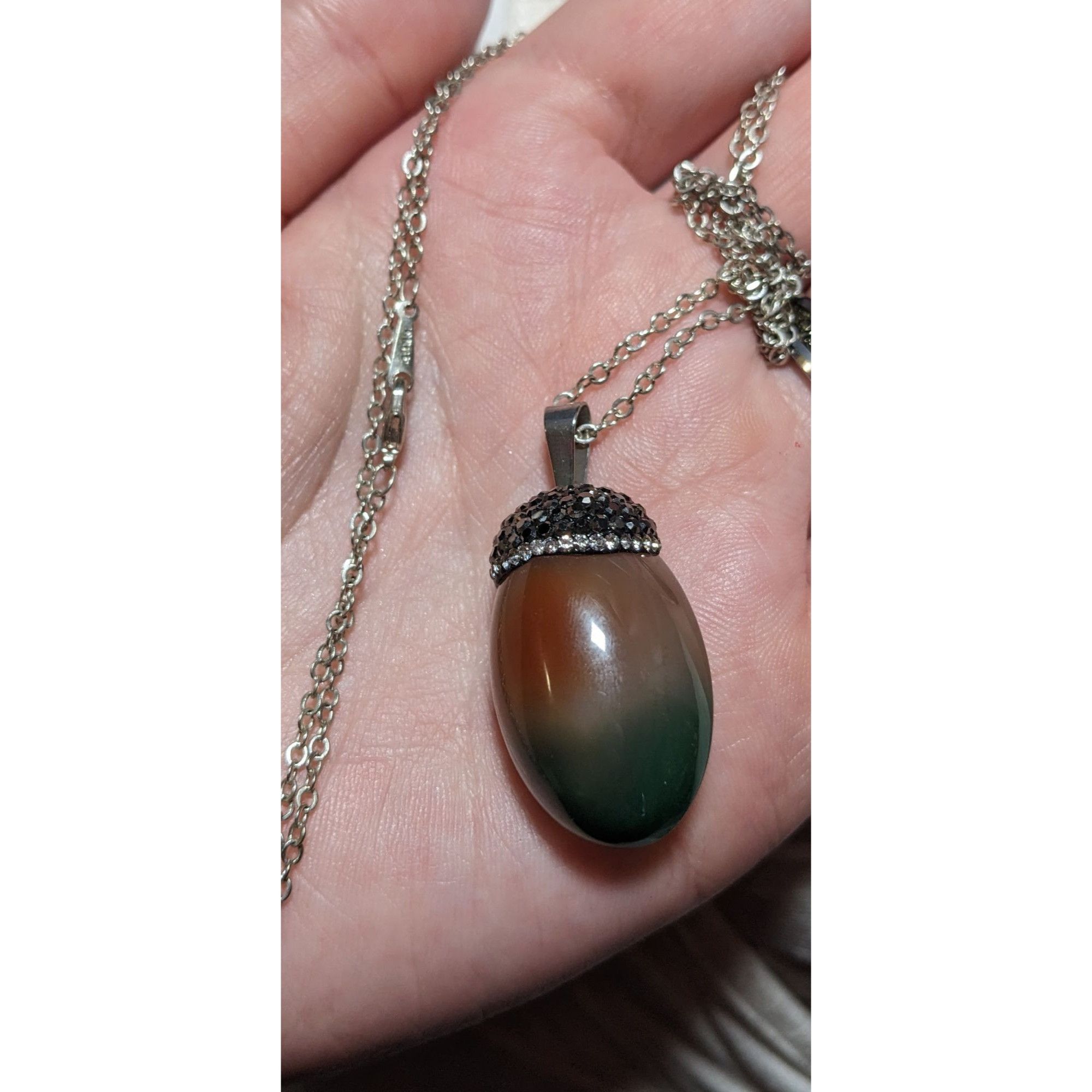 Other Orange And Green Rhinestone Capped Gemstone Necklace Size ONE SIZE - 11 Thumbnail
