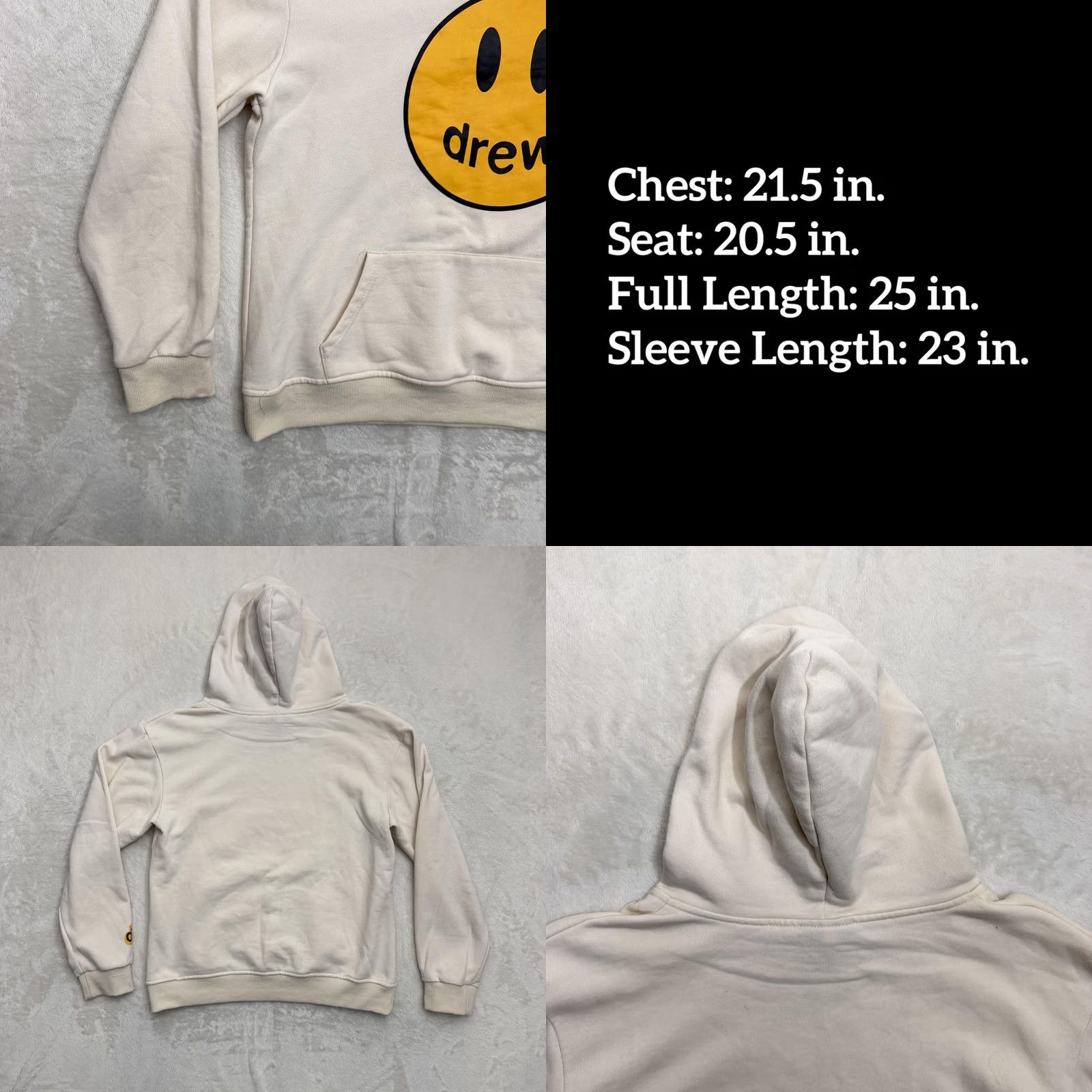 Drew House Drew House Hoodie Mens Medium White Graphic Print Pullover Crew Neck with Hooded Pockets Logo Size US M / EU 48-50 / 2 - 8 Thumbnail