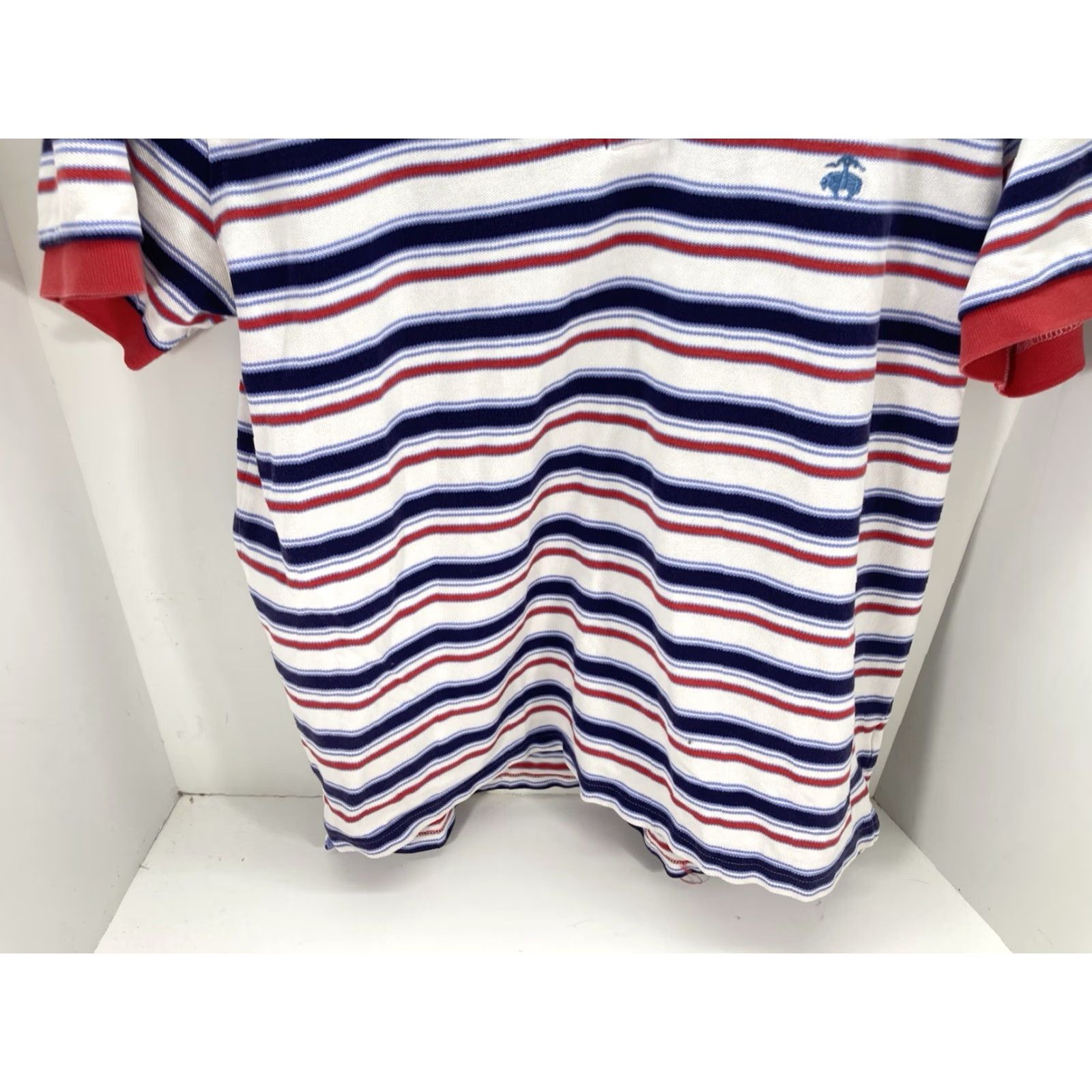 Brooks Brothers VINTAGE Brooks Brothers Polo Shirt Men XL Red Stripe Short Sleeve Cotton Knit Pullover Size US XL / EU 56 / 4 - 3 Thumbnail