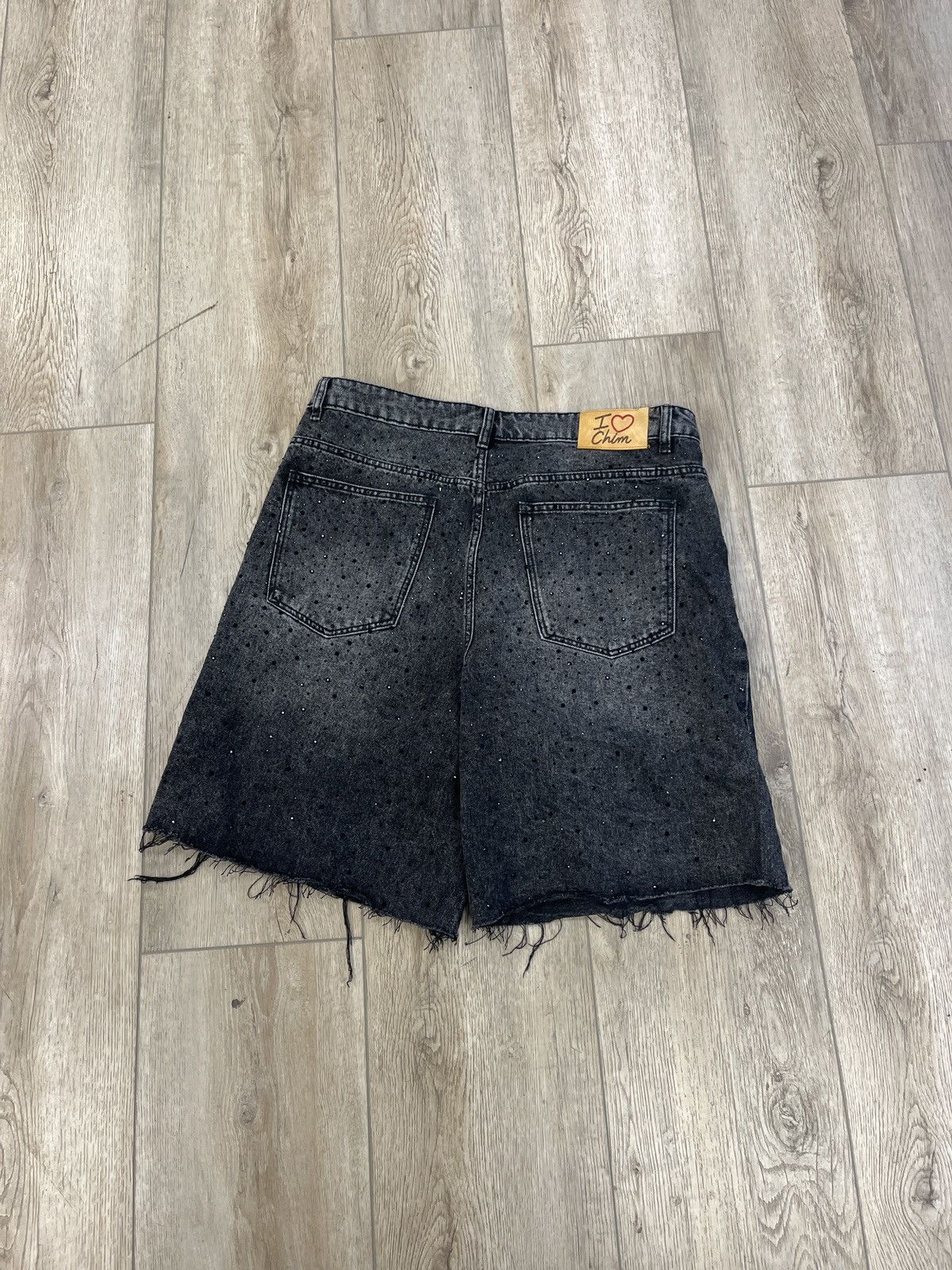 HMDD HMDD Black Rhinestone Denim Shorts Size US 34 / EU 50 - 2 Thumbnail