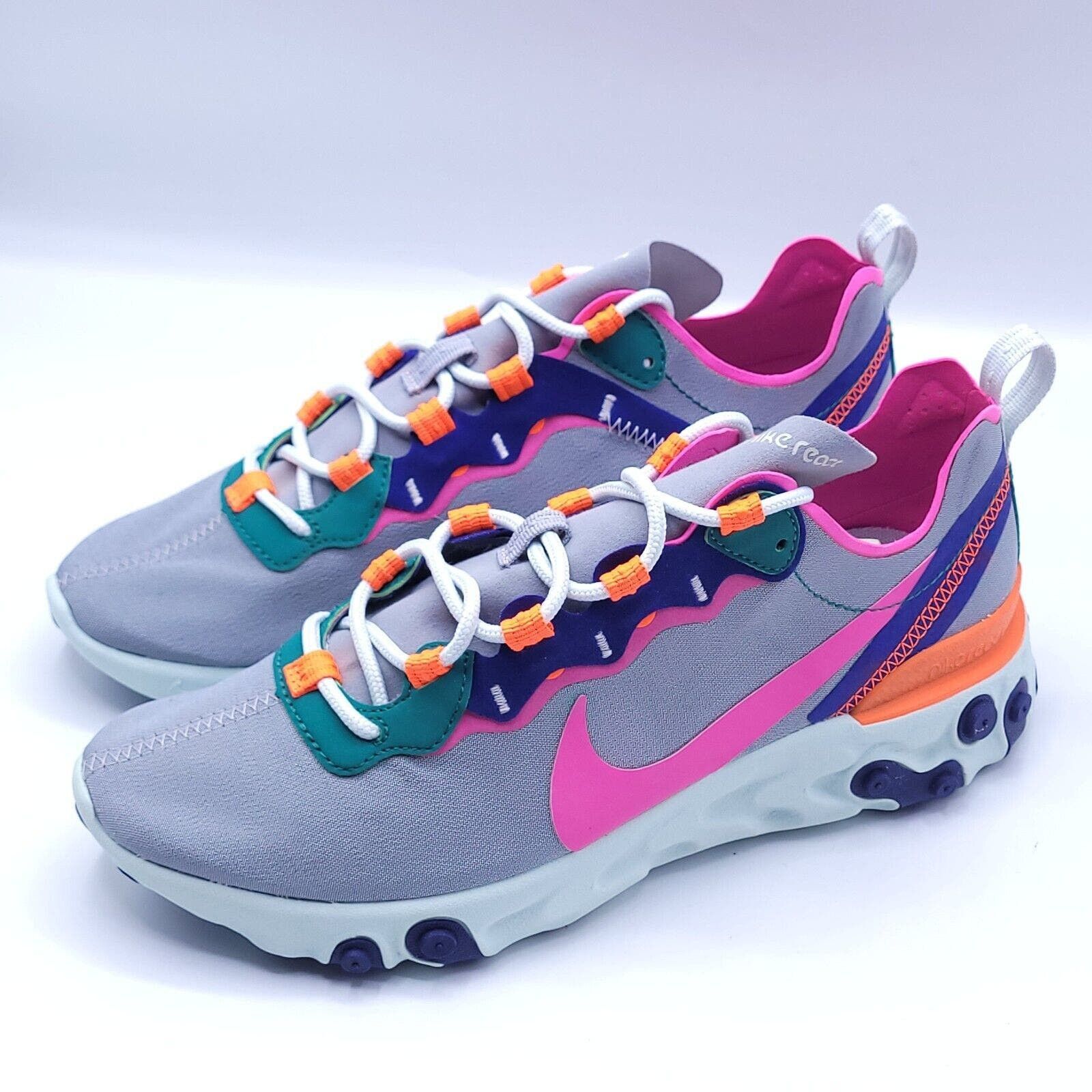 image of Nike React Element 55 Shoe Womens Size 8 Bq2728-006 Gray in Grey
