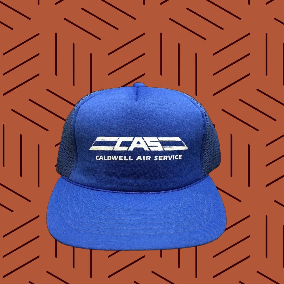 Vintage Caldwell Air Service Airline Trucker Blue Snapback Hat One Size Fits All Foam Size ONE SIZE - 1 Thumbnail