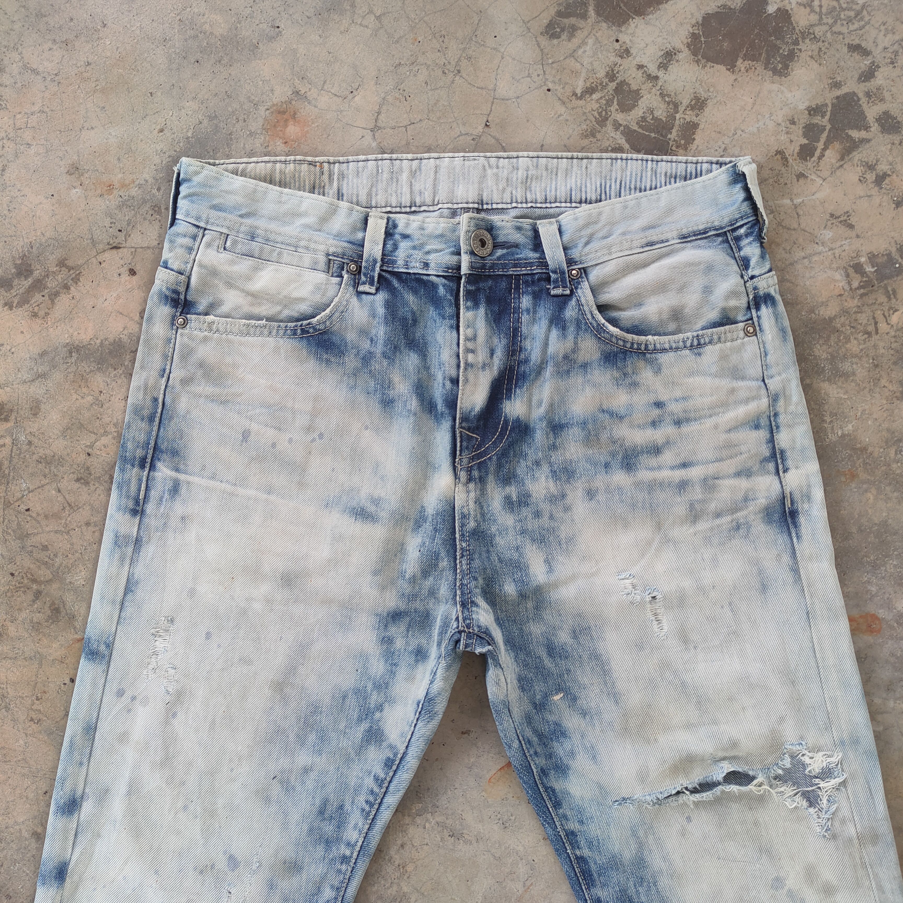Vision Streetwear SICK💥 # VINTAGE AVH FADED RIPPED DISTRESSED JEANS PANTS Size US 34 / EU 50 - 4 Thumbnail
