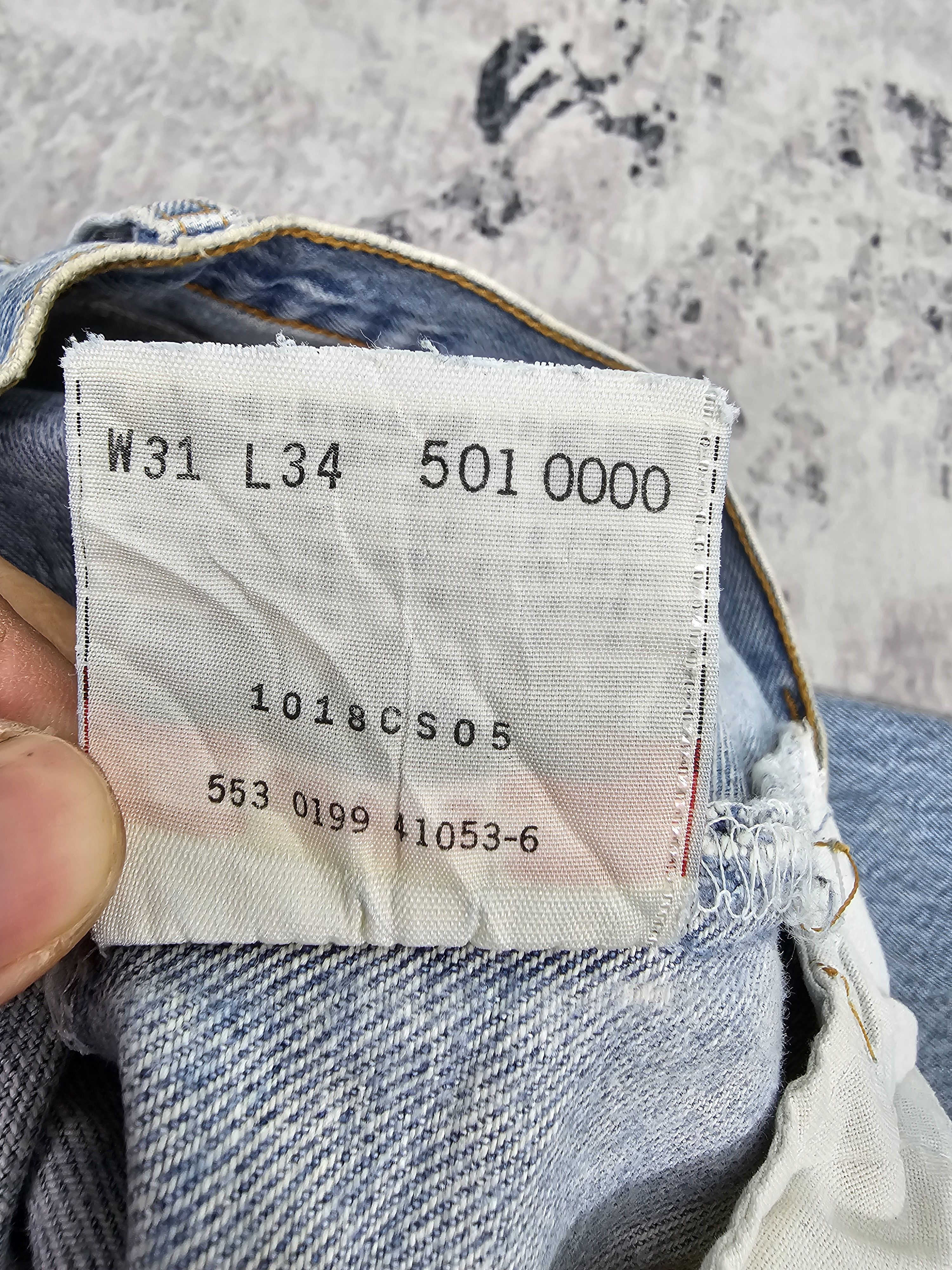 Levi's Vtg 90's LEVIS 501 XX Sun Faded Distressed Jeans L0438 Size US 31 - 17 Thumbnail