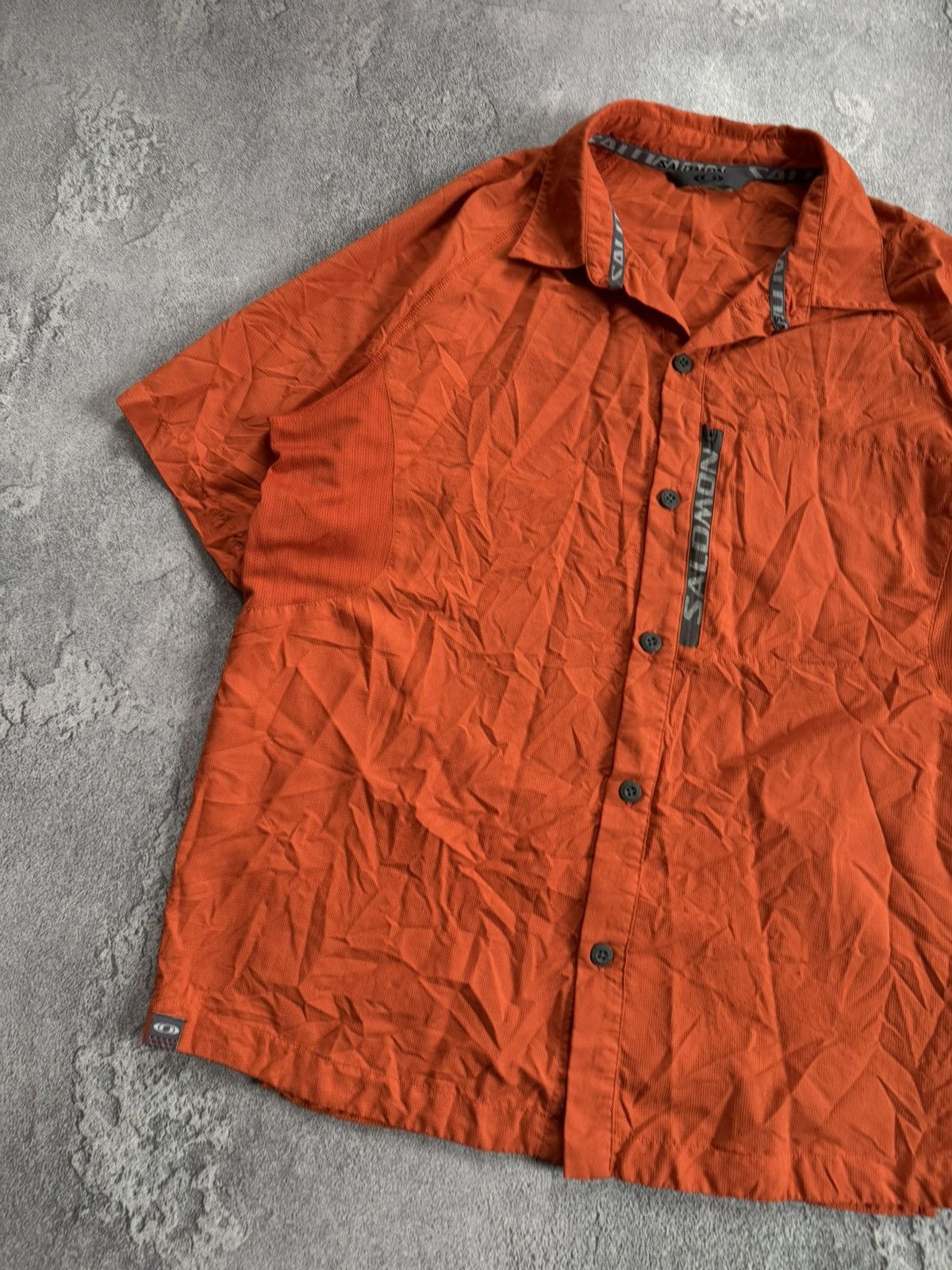 Salomon × Vintage Salomon L button up shirt polo short sleeve tee T-shirt Size US L / EU 52-54 / 3 - 7 Thumbnail