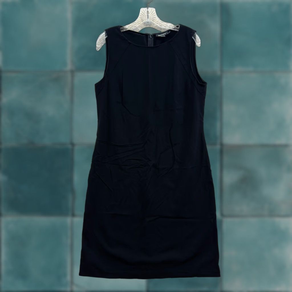 DKNY DKNY Black Sheath Dress 14 XL Corporate Career Office LBD Dress Nightwear Women's Sleeveless Round Neck Zip Size XL / US 12-14 / IT 48-50 - 1 Thumbnail