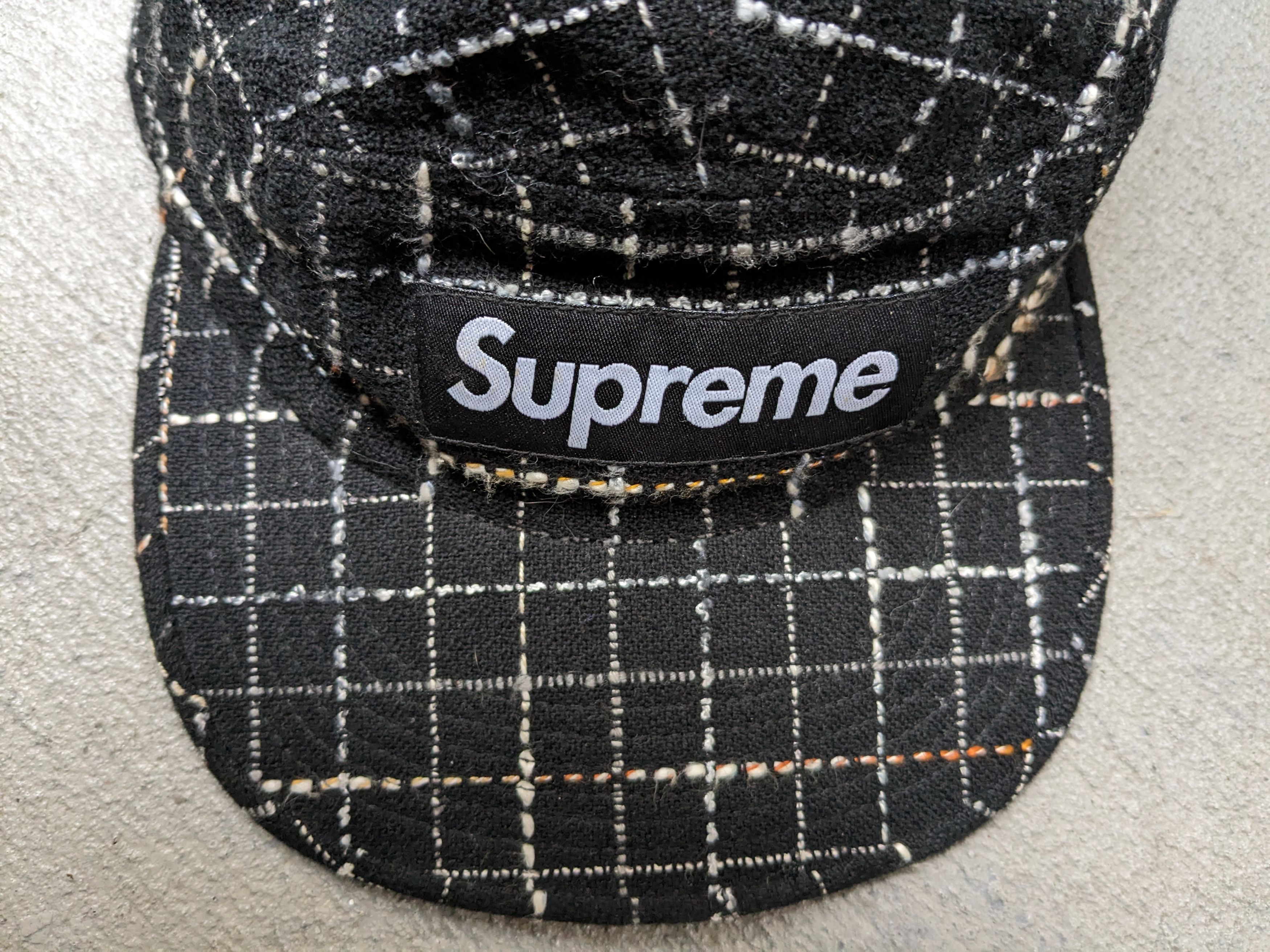 Supreme Supreme Boucle Camp Cap Black White Grid FW18 BOGO Size ONE SIZE - 4 Thumbnail
